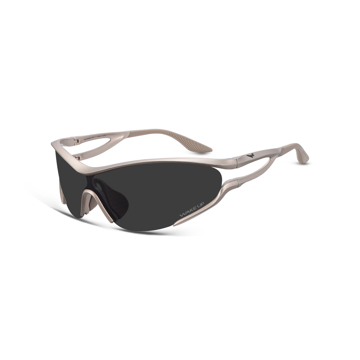 WAKE UP Suture Jacket 1096 cycling sunglasses, polarized shield with adjustable nose pads, side view