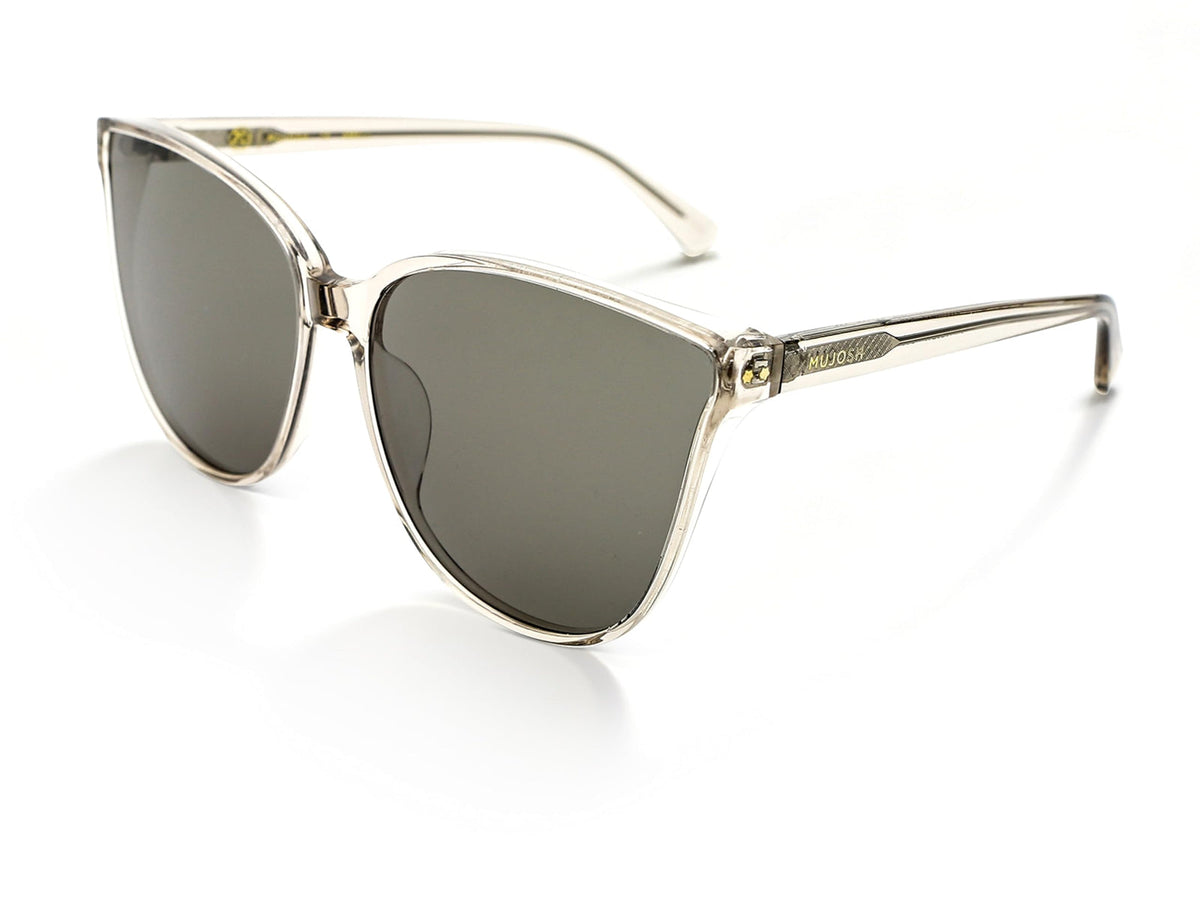MUJOSH oversized sunglasses with a wide acetate frame, shown face on in studio