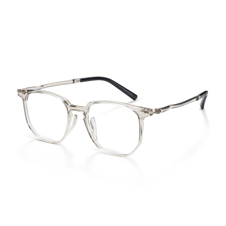 MUJOSH Ultem geometric eyeglass frame in clear gray