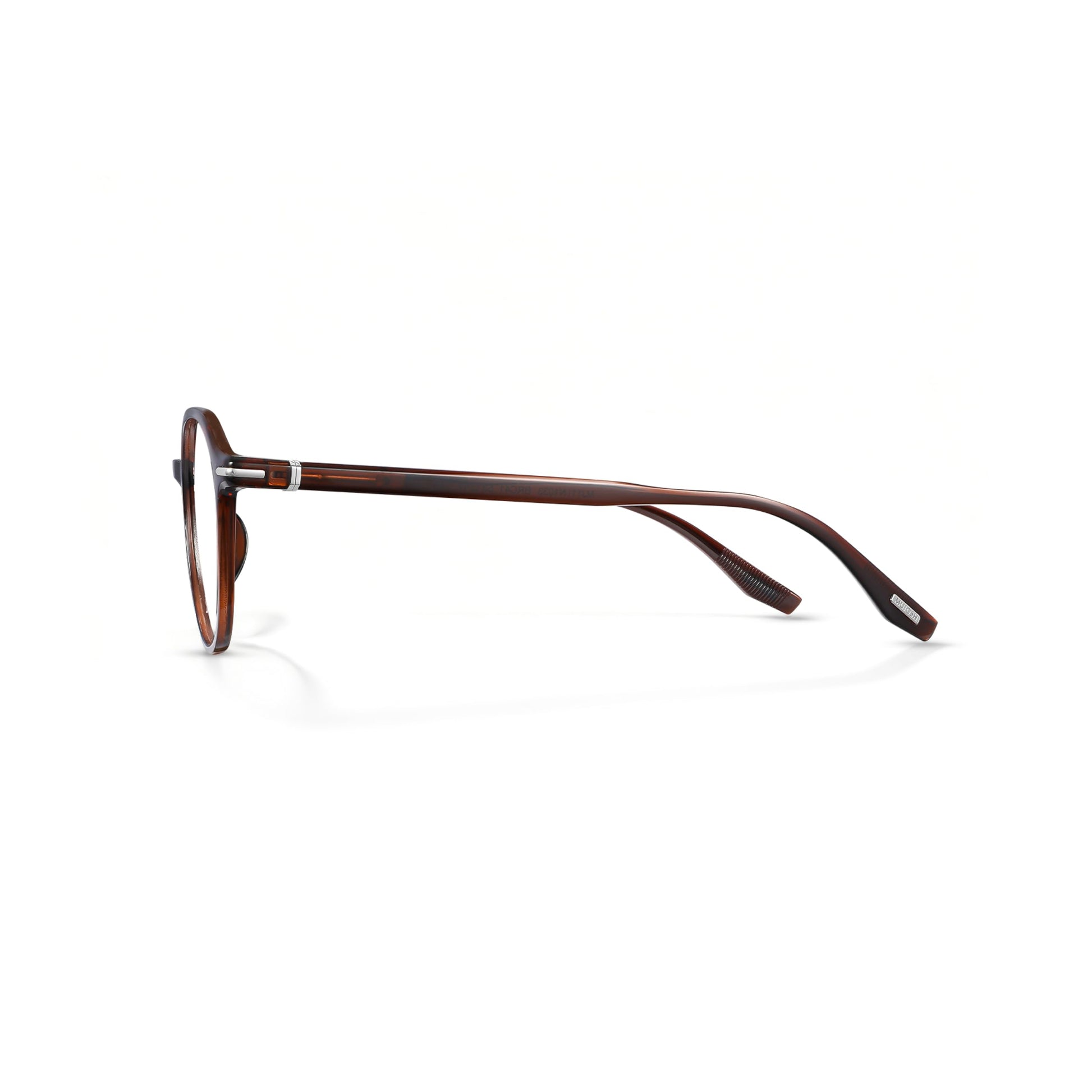 Lightweight 12.9g Crown Frame Glasses for Men Women, Non Prescription Fashion Eyewear with Spring Hinges, Anti-Slip Clear Gla
