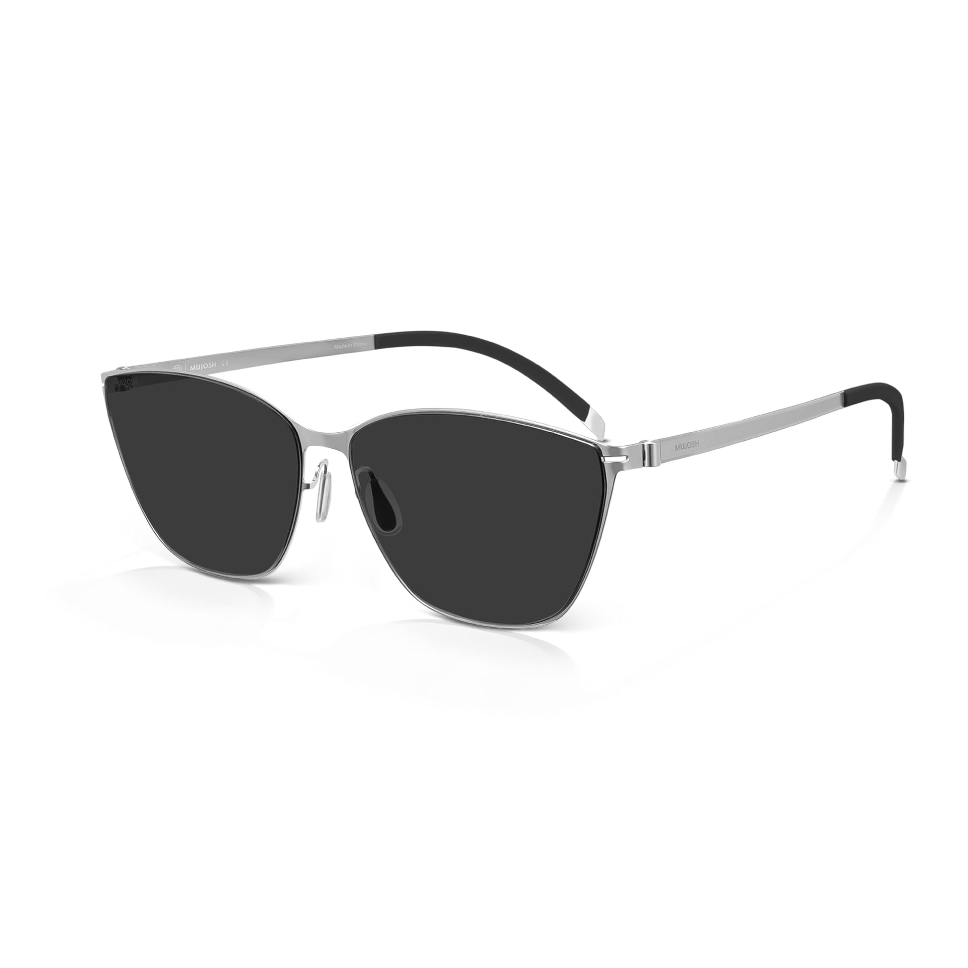 Screwless Polarized Cat-Eye Metal Shades Sunglasses for Women Men, Brand of EssilorLuxottica
