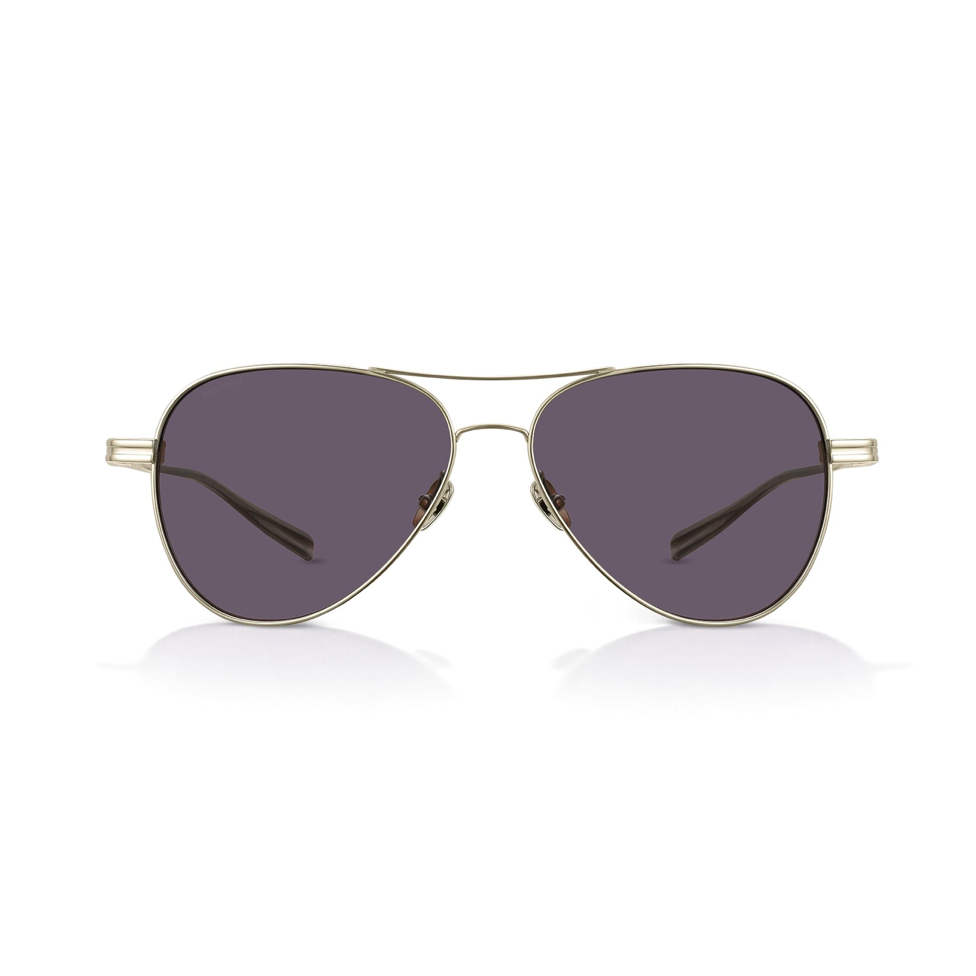 Titanium Aviator Sunglasses for Men Women, Lightweight 19.8g AQUA Hybrid Frame Polarized Shades, Anti-Oil UV400 Double Bridge