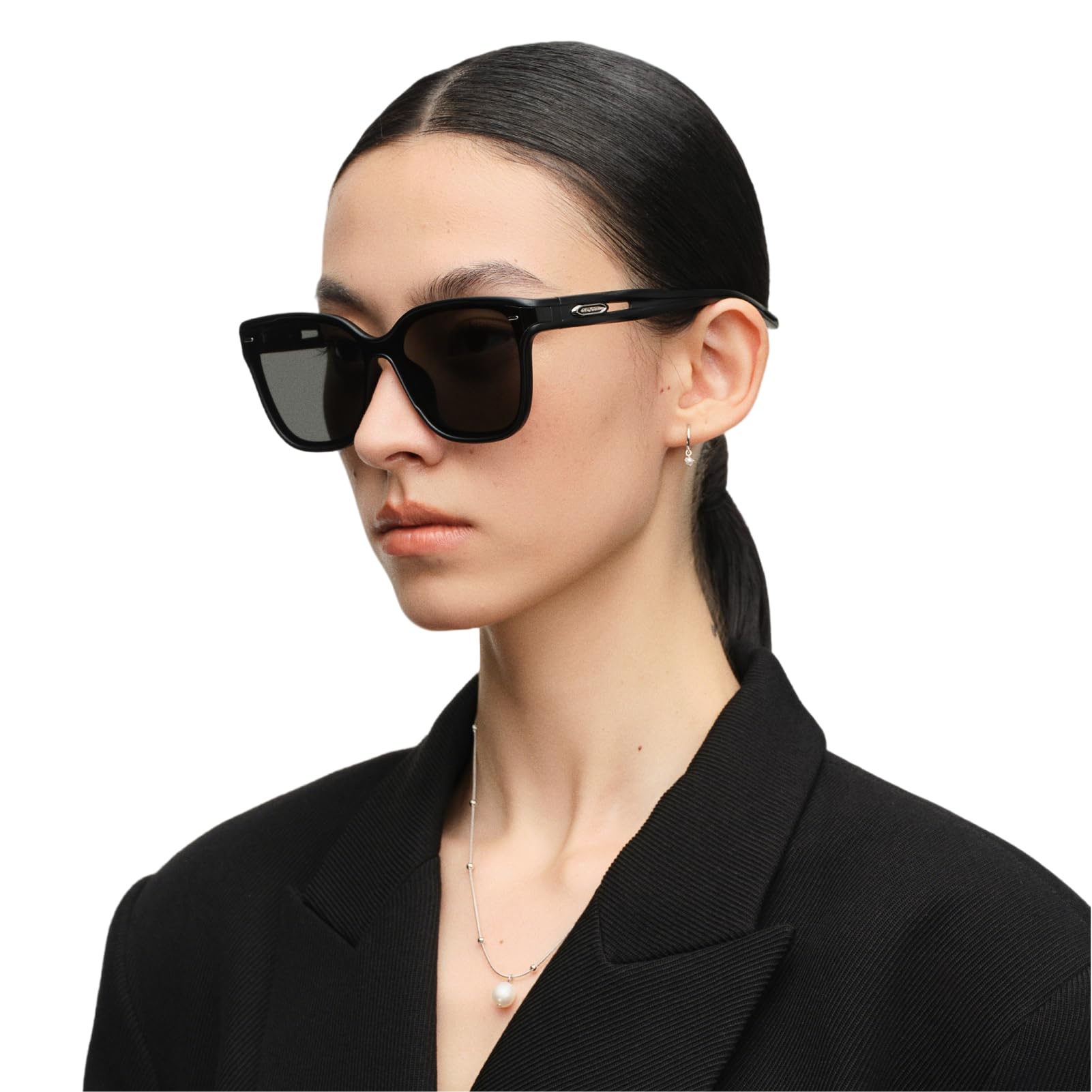 Avant-Garde Square Sunglasses for Women Men, Lightweight 20.9g TR90 One-Piece Bent Lens, Anti-Oil UV400 Shades with Twisted T