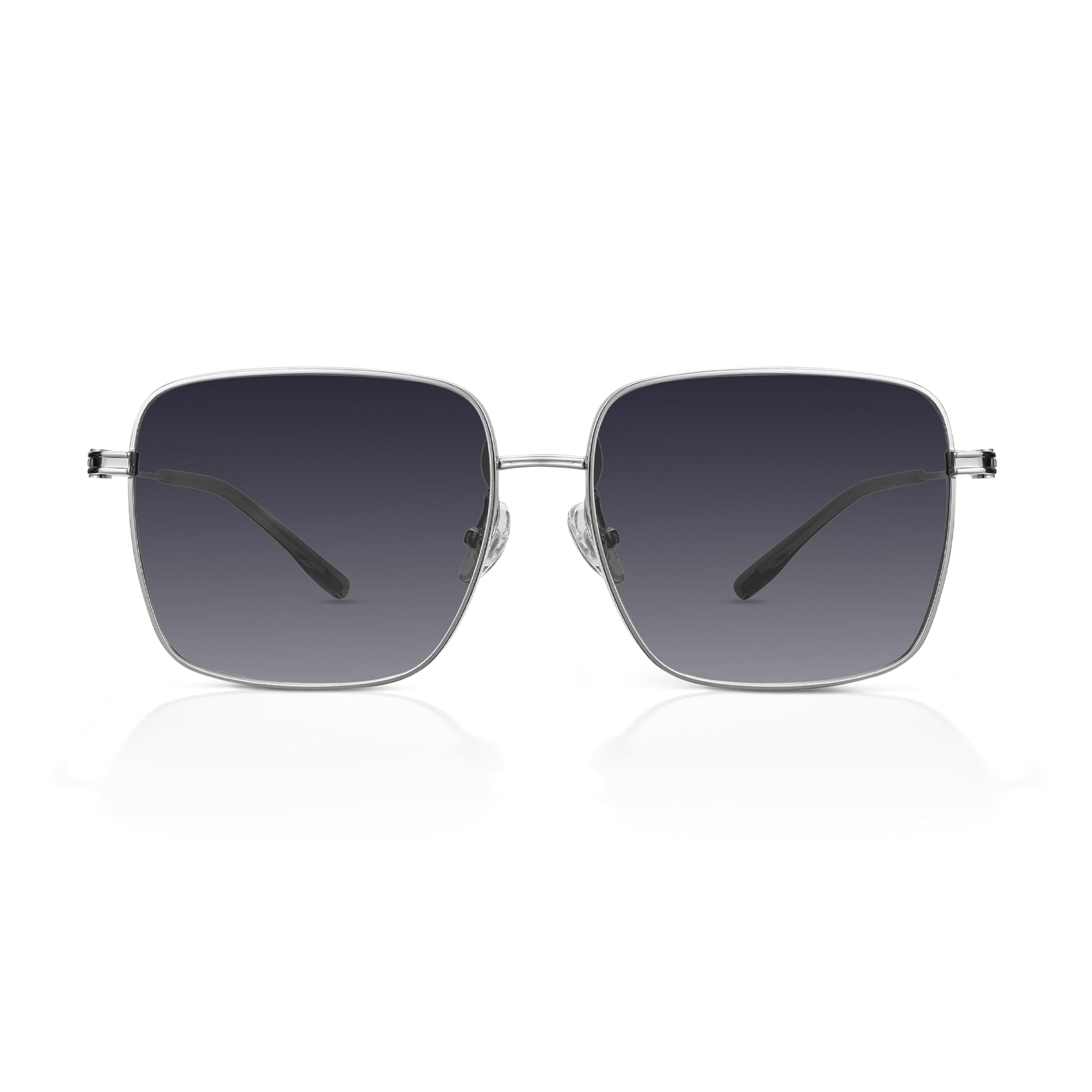 Trendy Oversized Square Sunglasses for Women Men, Retro Big Flat Lens UV Protection Shades, Brand of EssilorLuxottica