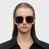 Trendy Oversized Square Sunglasses for Women Men, Retro Big Flat Lens UV Protection Shades, Brand of EssilorLuxottica