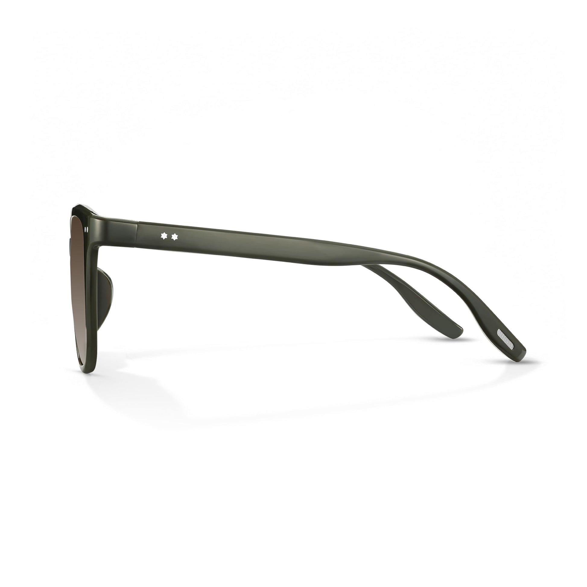 Square Round Sunglasses for Men Women, Lightweight 22.8g AQUA Frame with Spring Hinges, Anti-Oil UV400 Shades with Crystal Lo