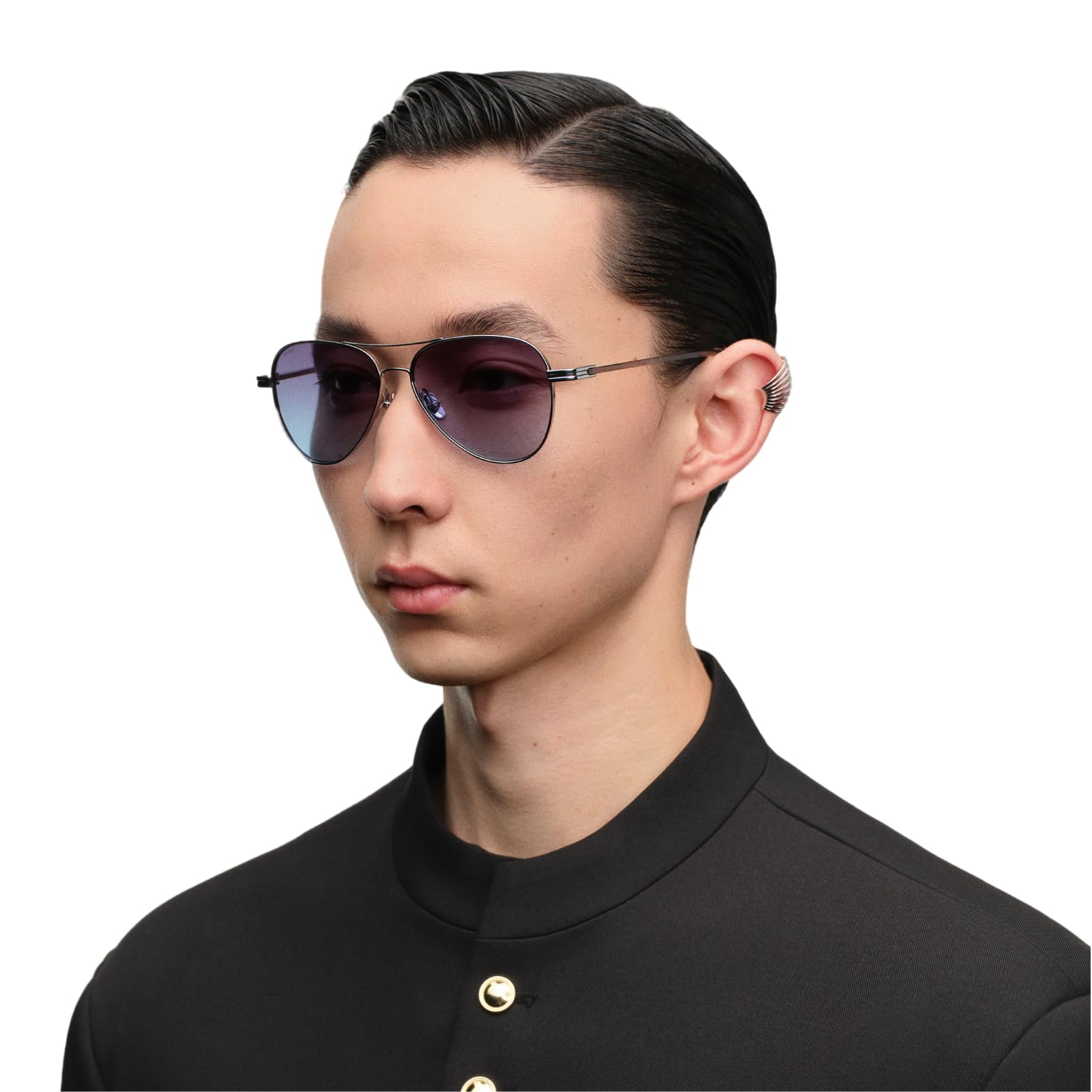 Titanium Aviator Sunglasses for Men Women, Lightweight 19.8g AQUA Hybrid Frame Polarized Shades, Anti-Oil UV400 Double Bridge