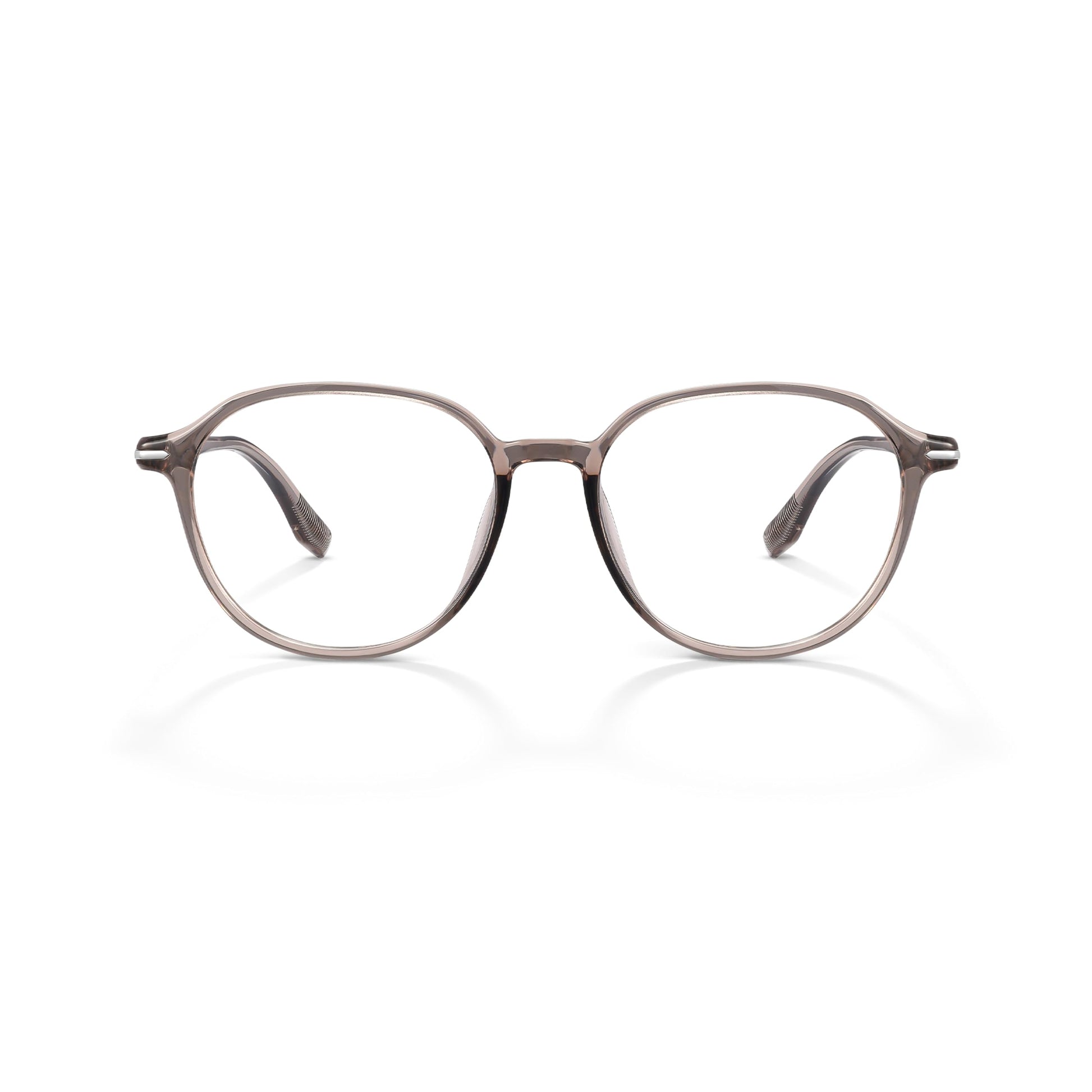 Lightweight 12.9g Crown Frame Glasses for Men Women, Non Prescription Fashion Eyewear with Spring Hinges, Anti-Slip Clear Gla