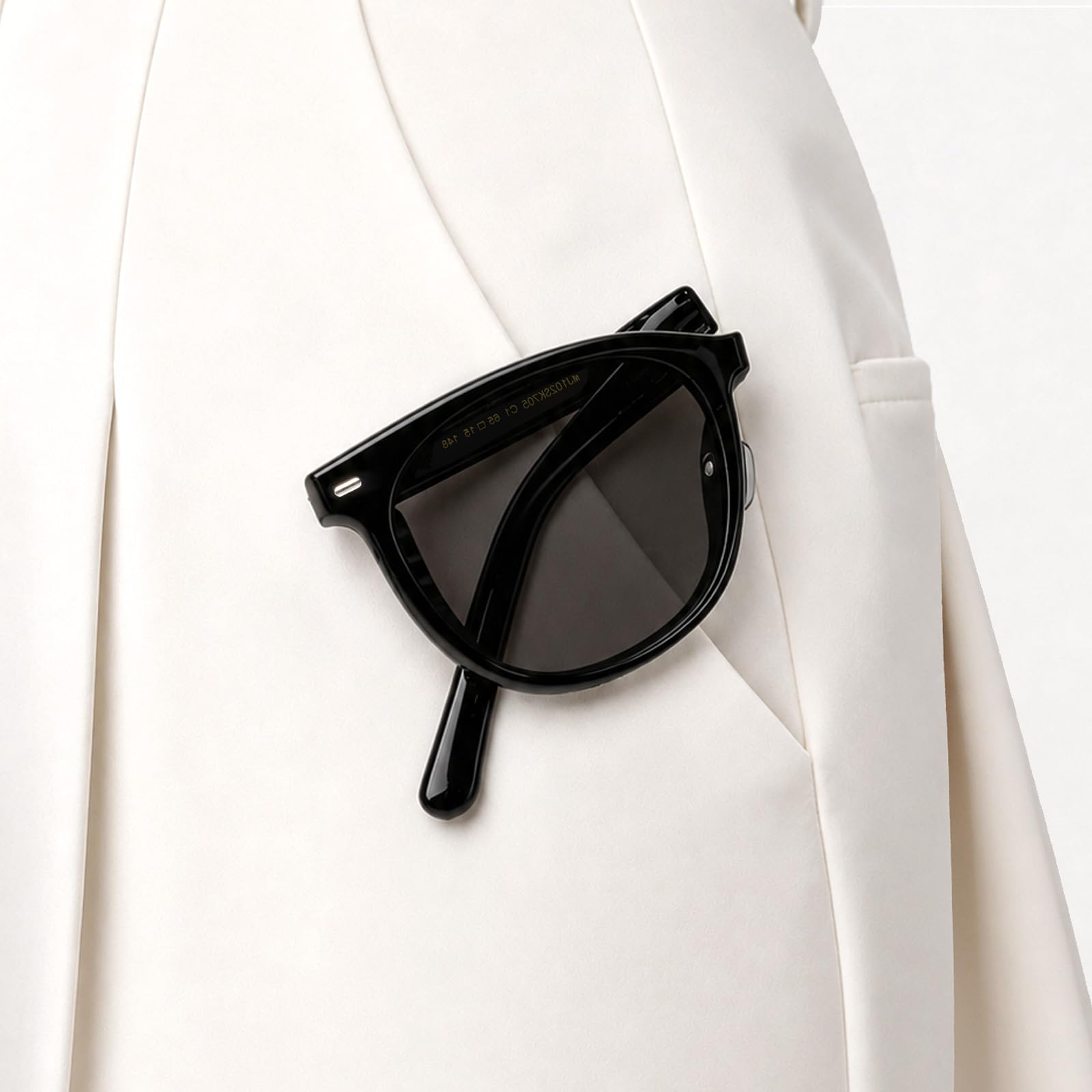 Square Folding Sunglasses for Women Men UV Protection Anti-Glare, Exclusive Eyewear Brand of EssilorLuxottica