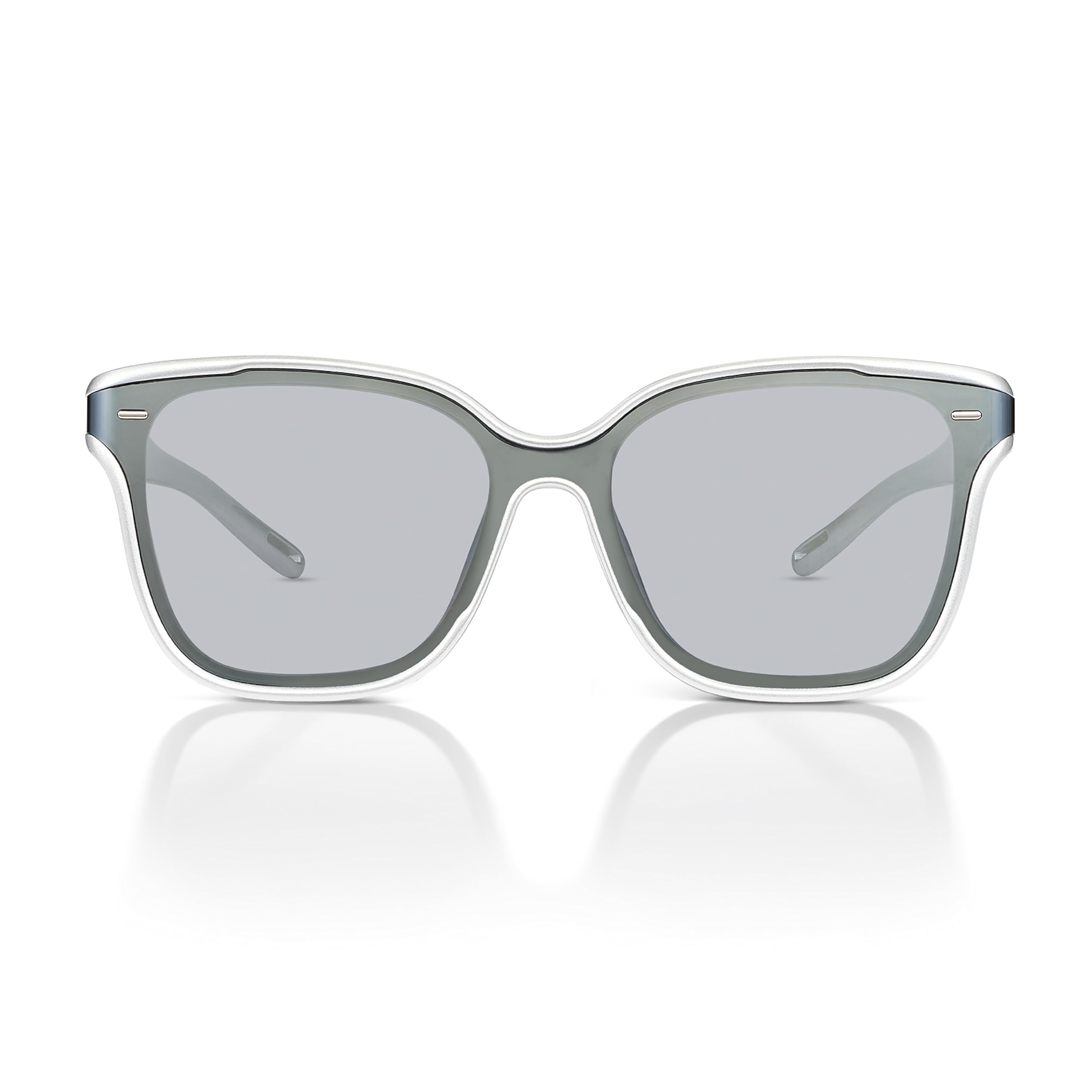 Futuristic Narrow Sunglasses for Women Men, Lightweight TR90 One-Piece Bent Lens, Exclusive Brand of EssilorLuxottica