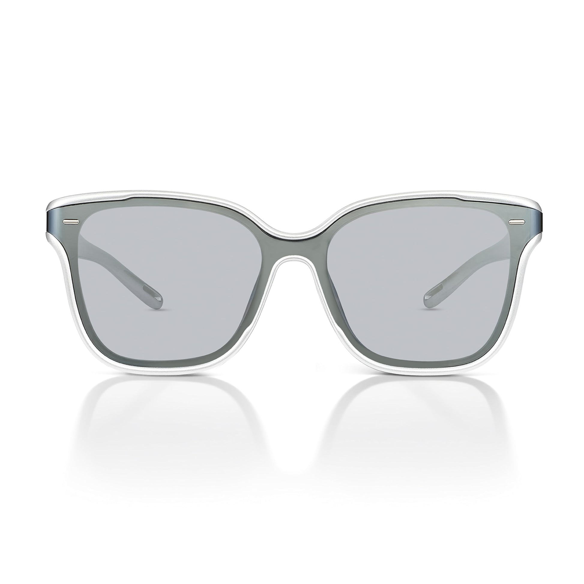 Futuristic Narrow Sunglasses for Women Men, Lightweight TR90 One-Piece Bent Lens, Exclusive Brand of EssilorLuxottica