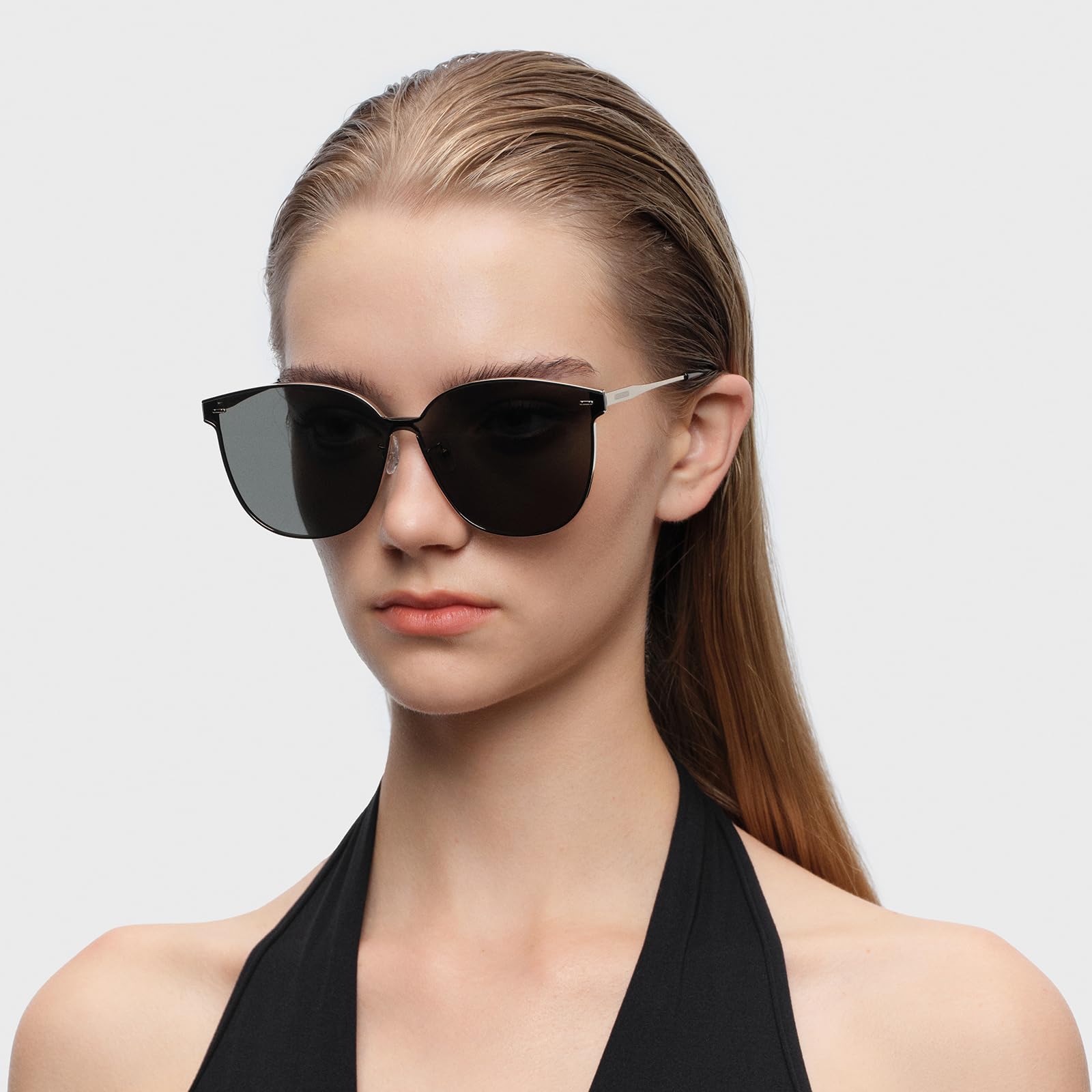 Retro Square Polarized Oversized Sunglasses UV400 Protection for Women Men