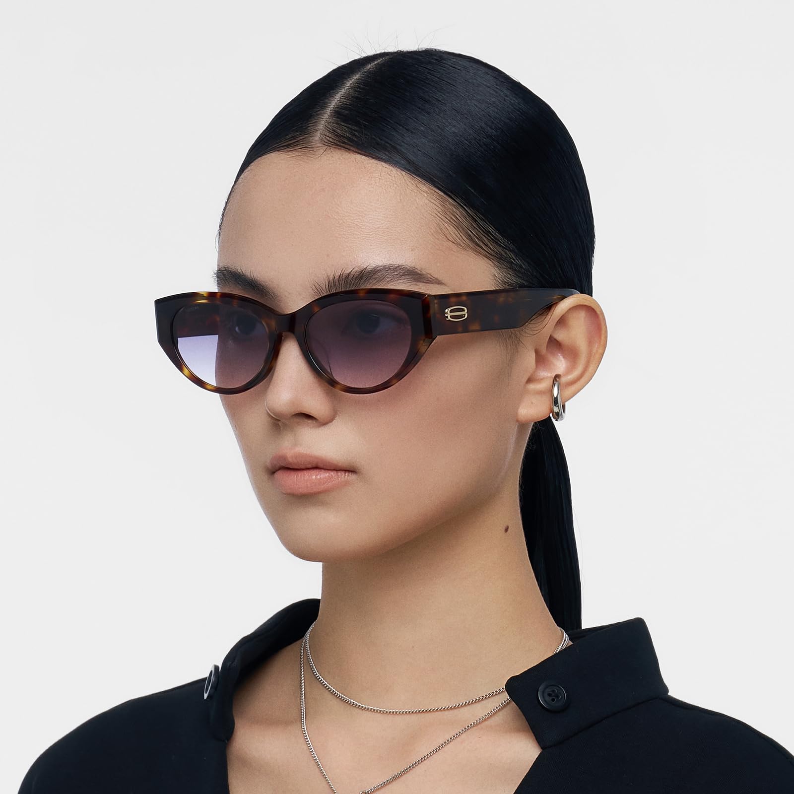 Vintage Narrow Cat-Eye Sunglasses for Women Men, Exclusive Eyewear Brand of EssilorLuxottica
