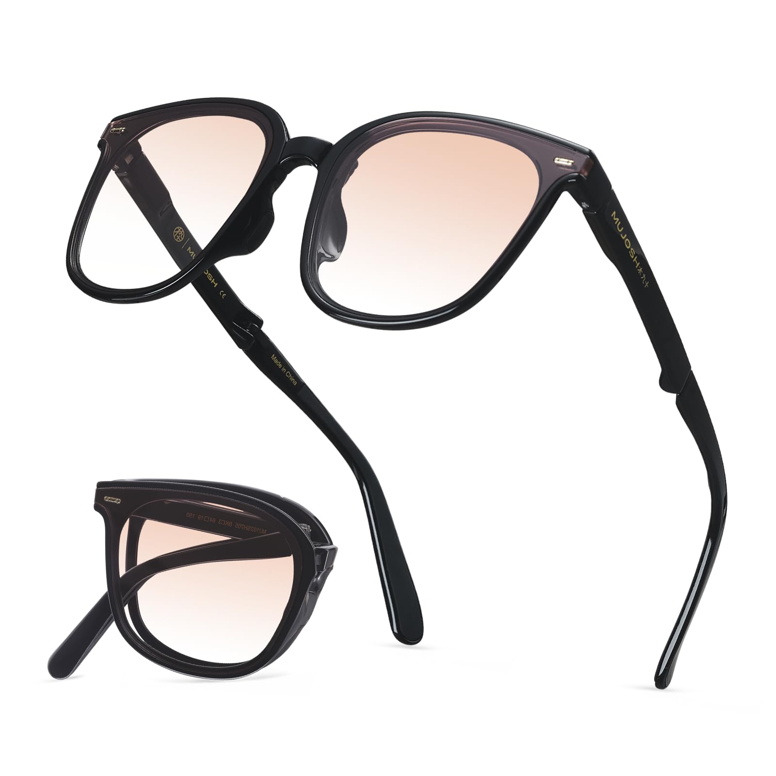 Square Folding Sunglasses for Women Men UV Protection Anti-Glare, Exclusive Eyewear Brand of EssilorLuxottica