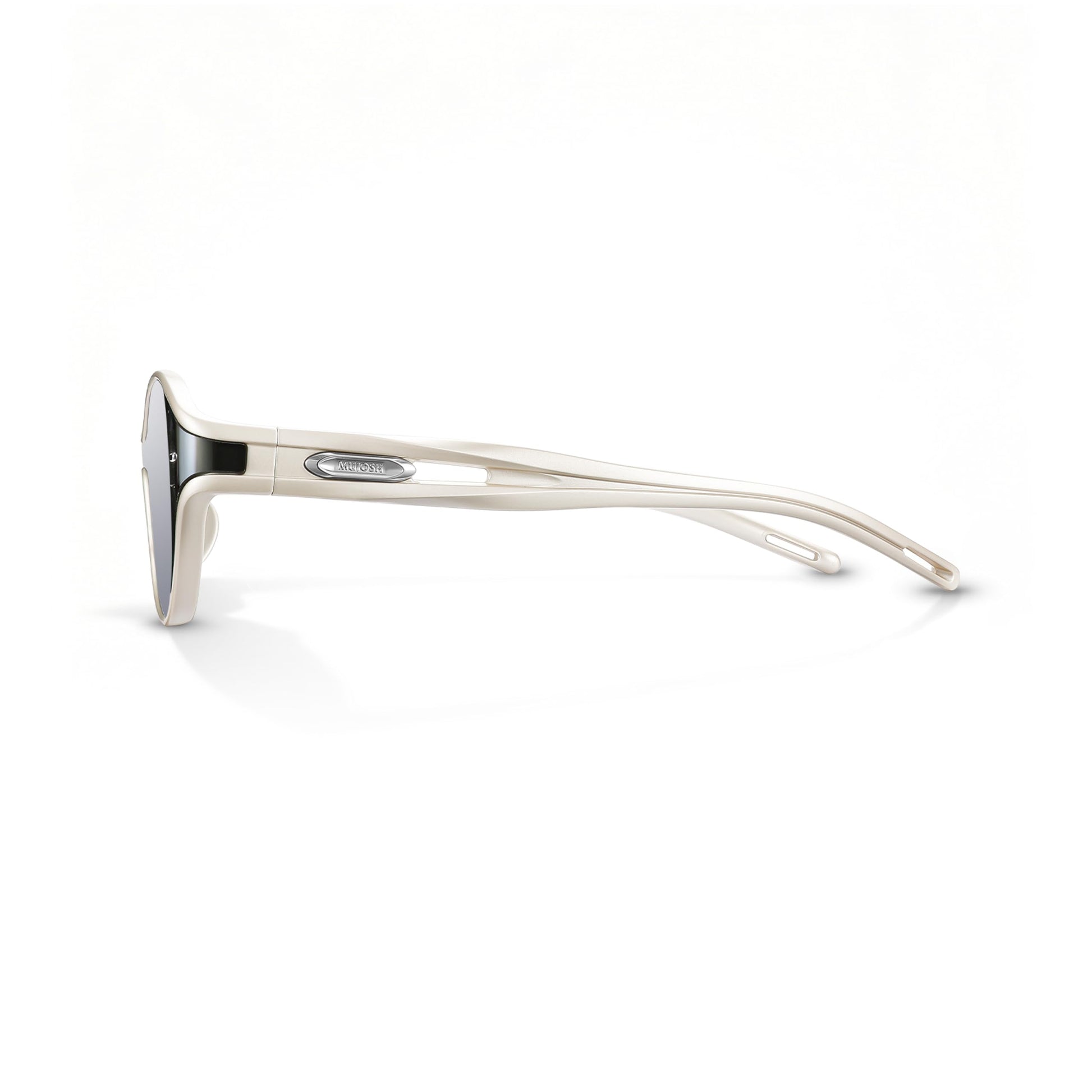 Futuristic Narrow Sunglasses for Women Men, Lightweight TR90 One-Piece Bent Lens with Twisted Hollow Temples, UV400 Shades fo