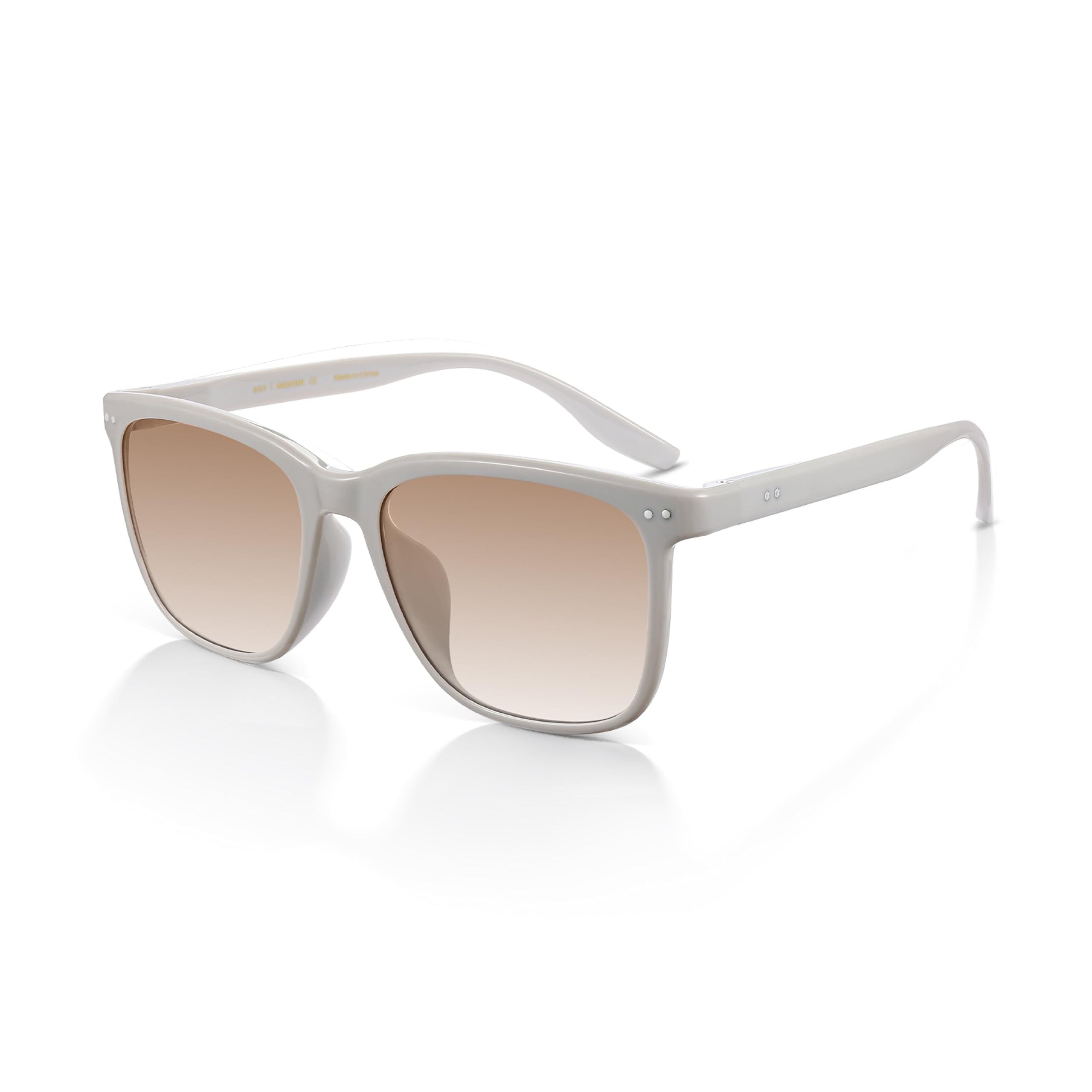 Square Sunglasses for Women Men, Lightweight 21.9g AQUA Flexible Frame with Spring Hinges, Anti-Oil UV400 Shades with Crystal
