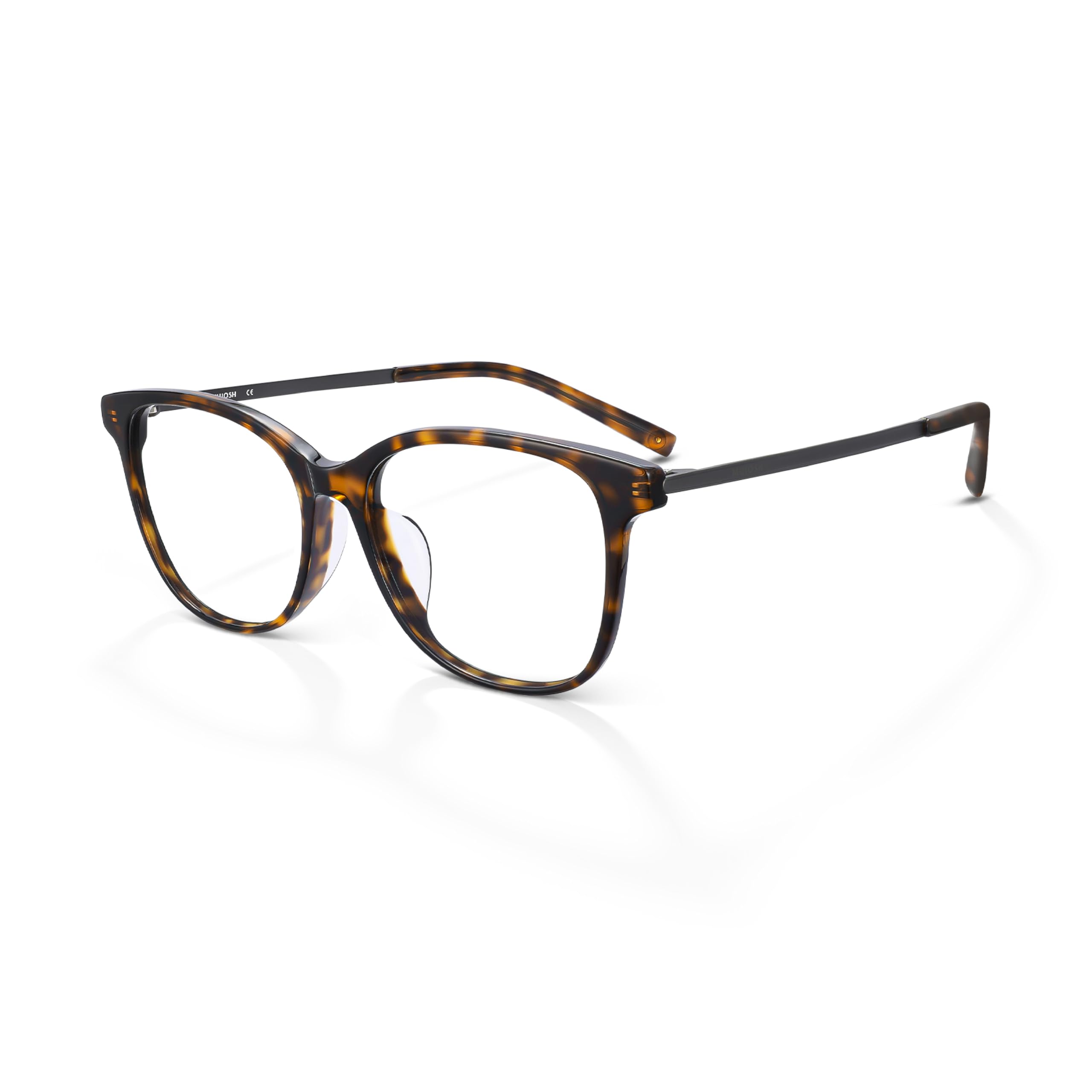 Beta-Titanium Glasses Frames for Women Men, Lightweight 13.5g Square Eyewear with Matte Gold Temples, Fashion Frame for Offic