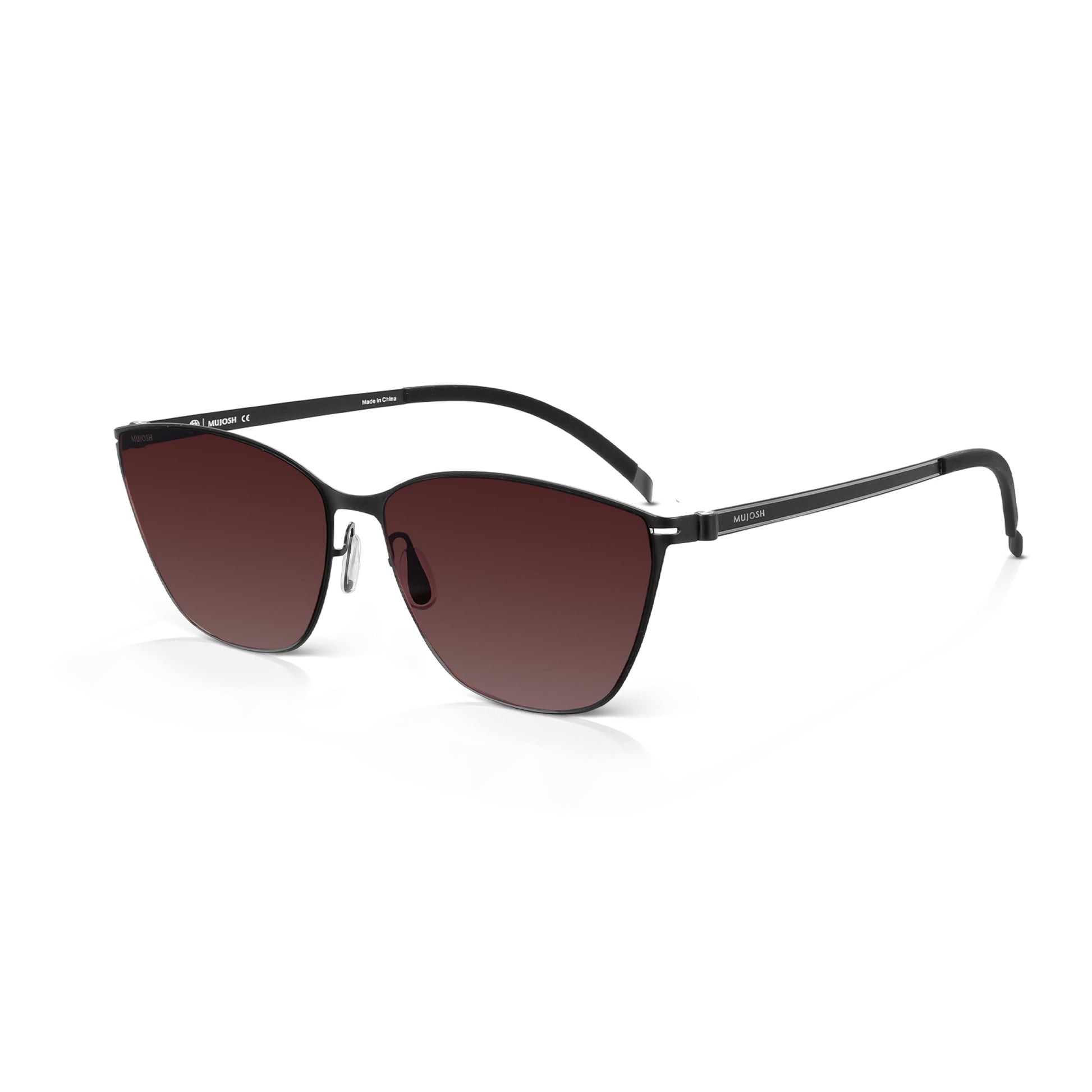 Screwless Polarized Cat-Eye Metal Shades Sunglasses for Women Men, Brand of EssilorLuxottica