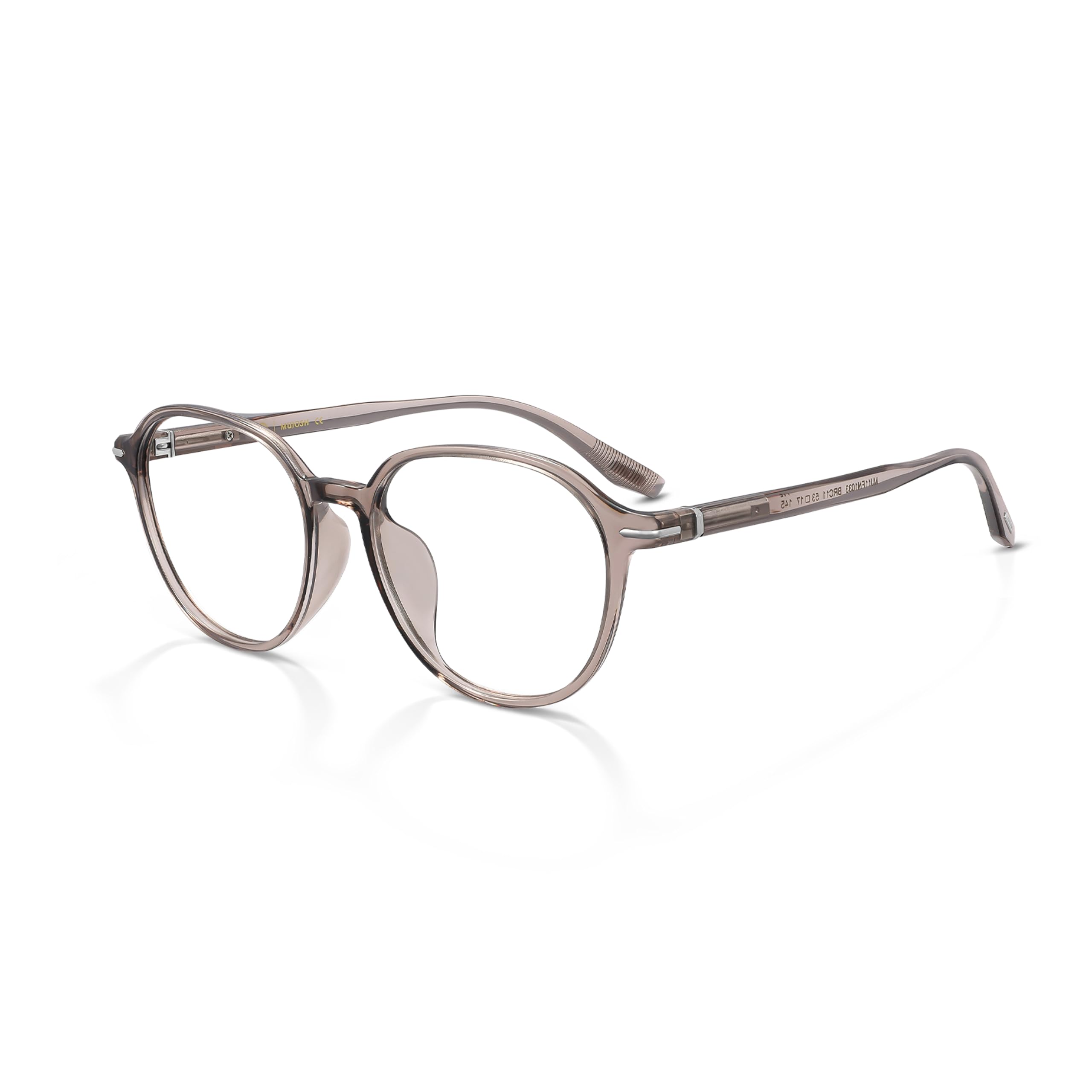 Lightweight 12.9g Crown Frame Glasses for Men Women, Non Prescription Fashion Eyewear with Spring Hinges, Anti-Slip Clear Gla