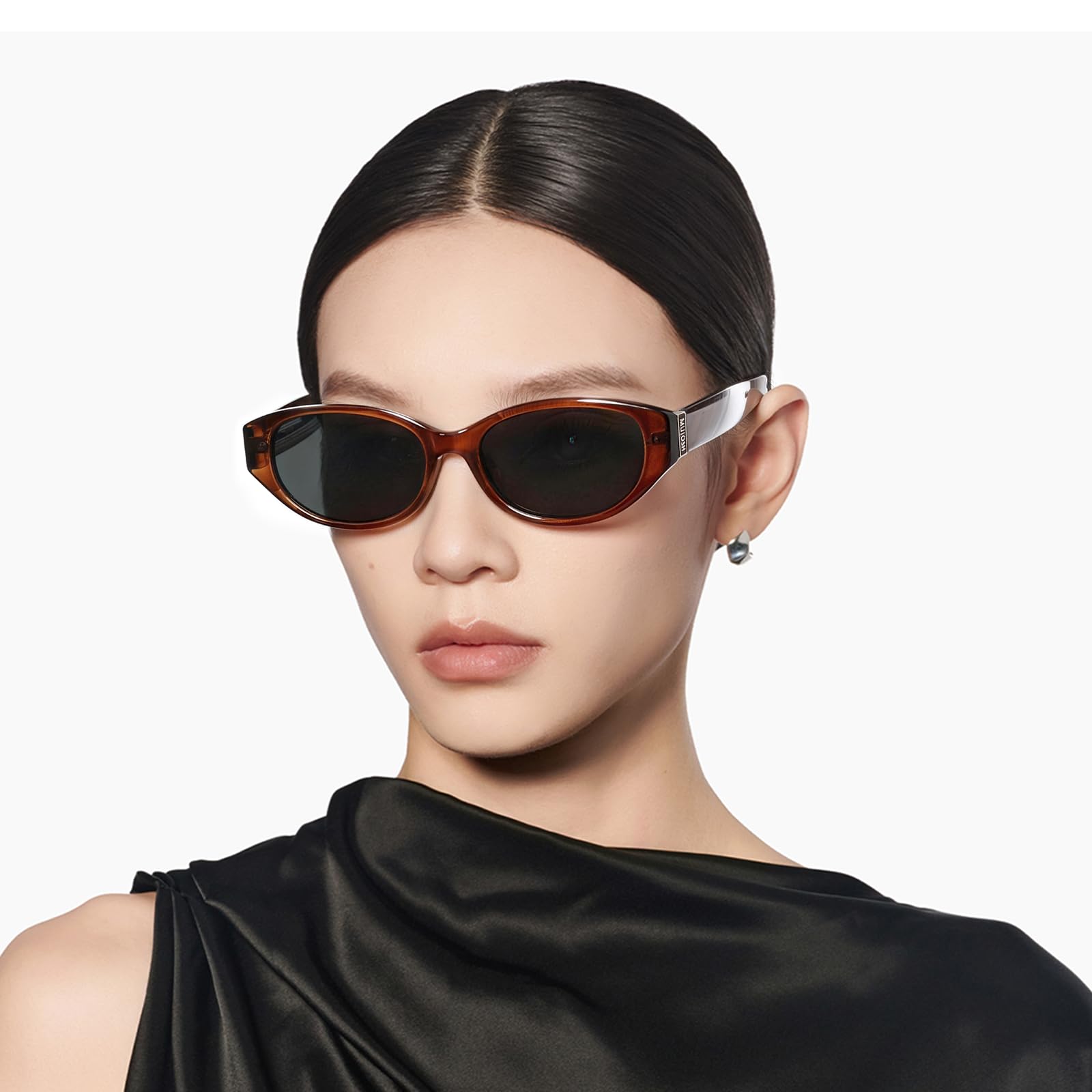 Vintage Narrow Cat-Eye Sunglasses for Women Men, Exclusive Eyewear Brand of EssilorLuxottica