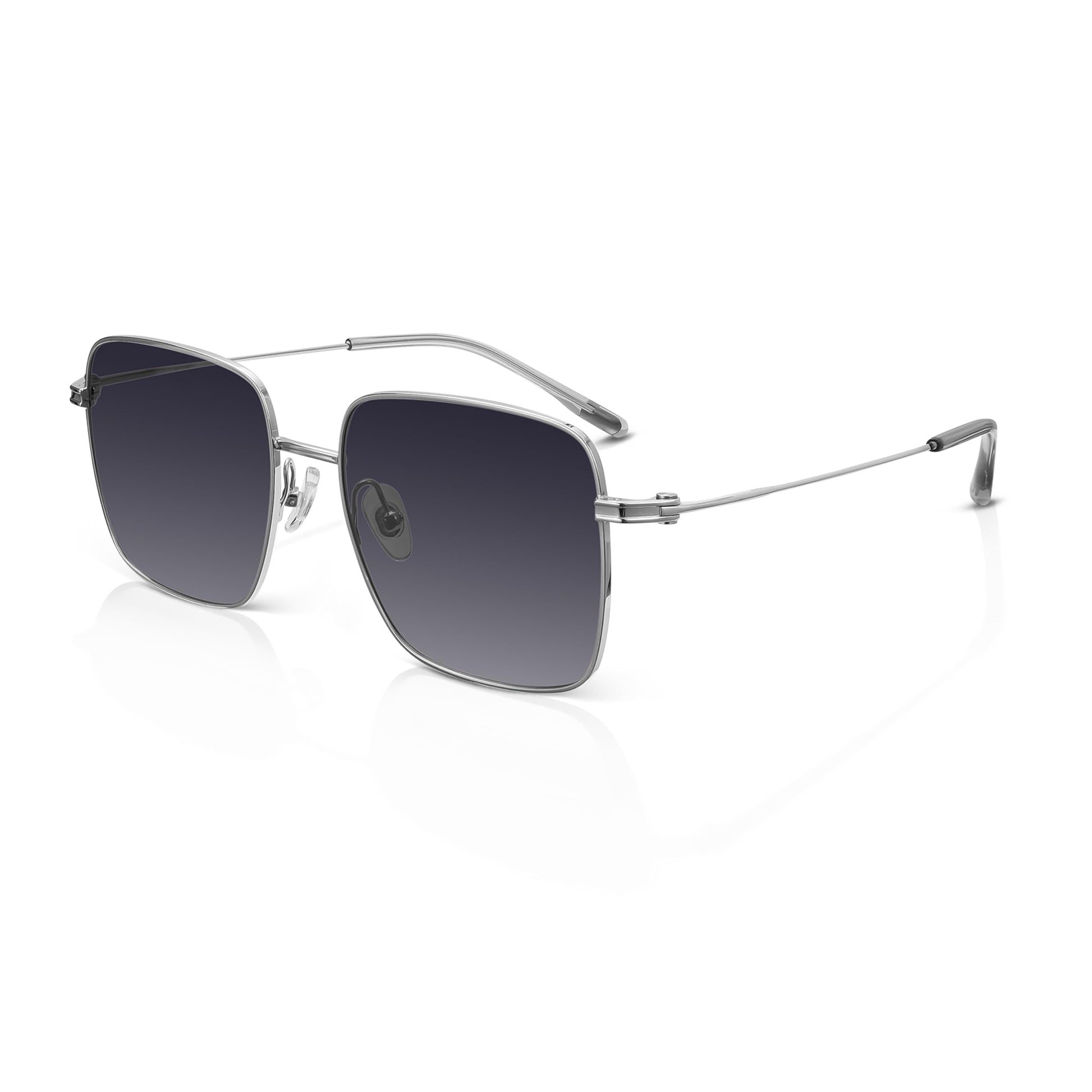 Trendy Oversized Square Sunglasses for Women Men, Retro Big Flat Lens UV Protection Shades, Brand of EssilorLuxottica