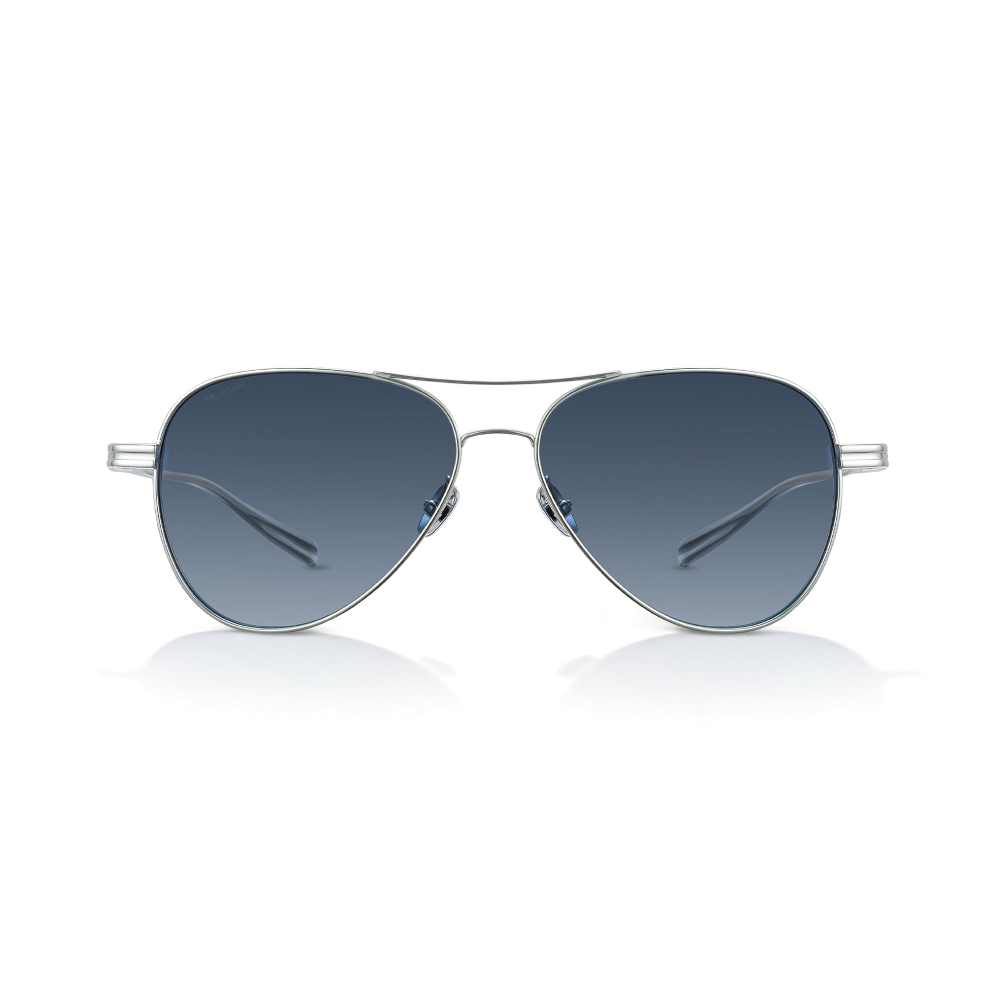 Titanium Aviator Sunglasses for Men Women, Lightweight 19.8g AQUA Hybrid Frame Polarized Shades, Anti-Oil UV400 Double Bridge