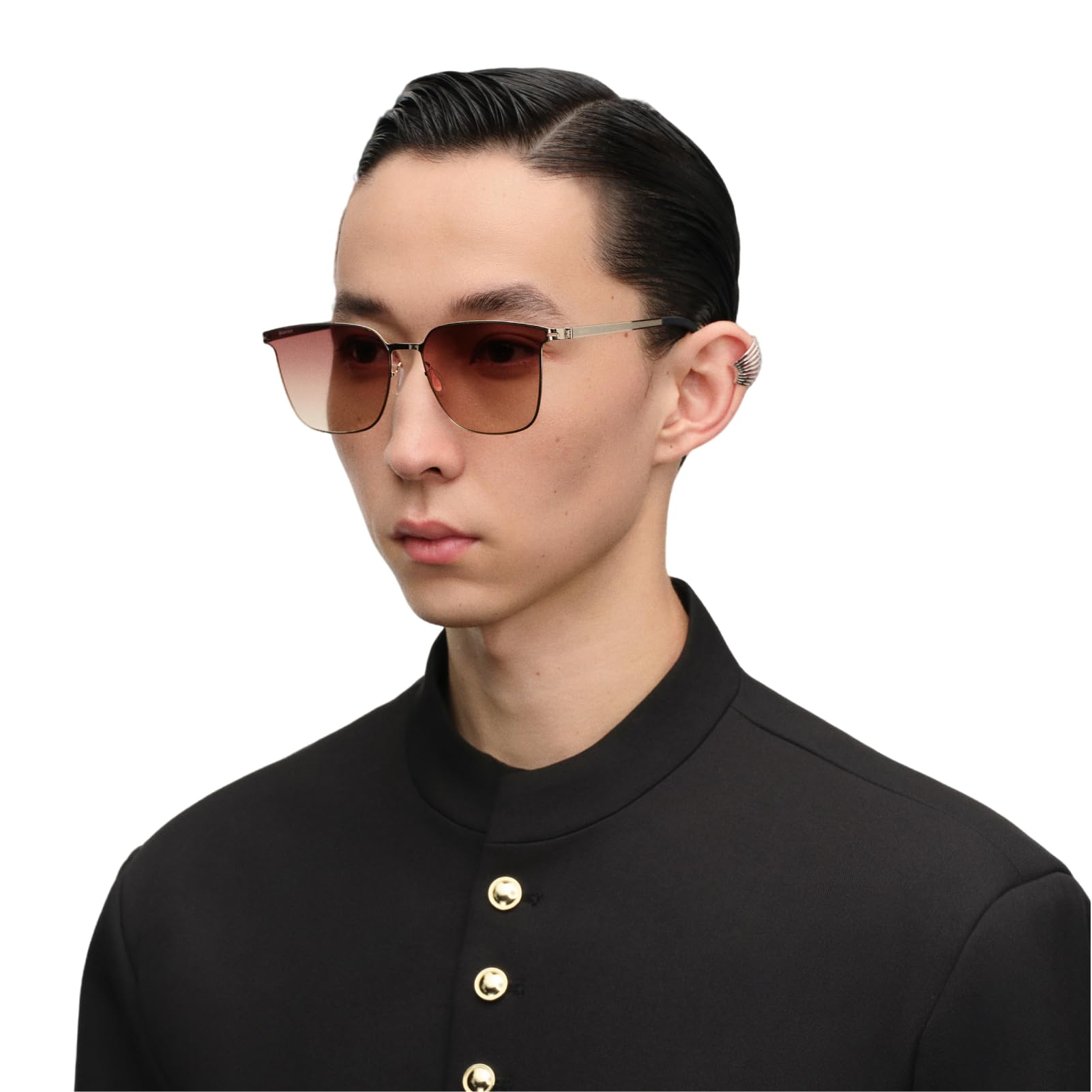 Screwless Polarized Cat-Eye Metal Shades Sunglasses for Women Men, Brand of EssilorLuxottica