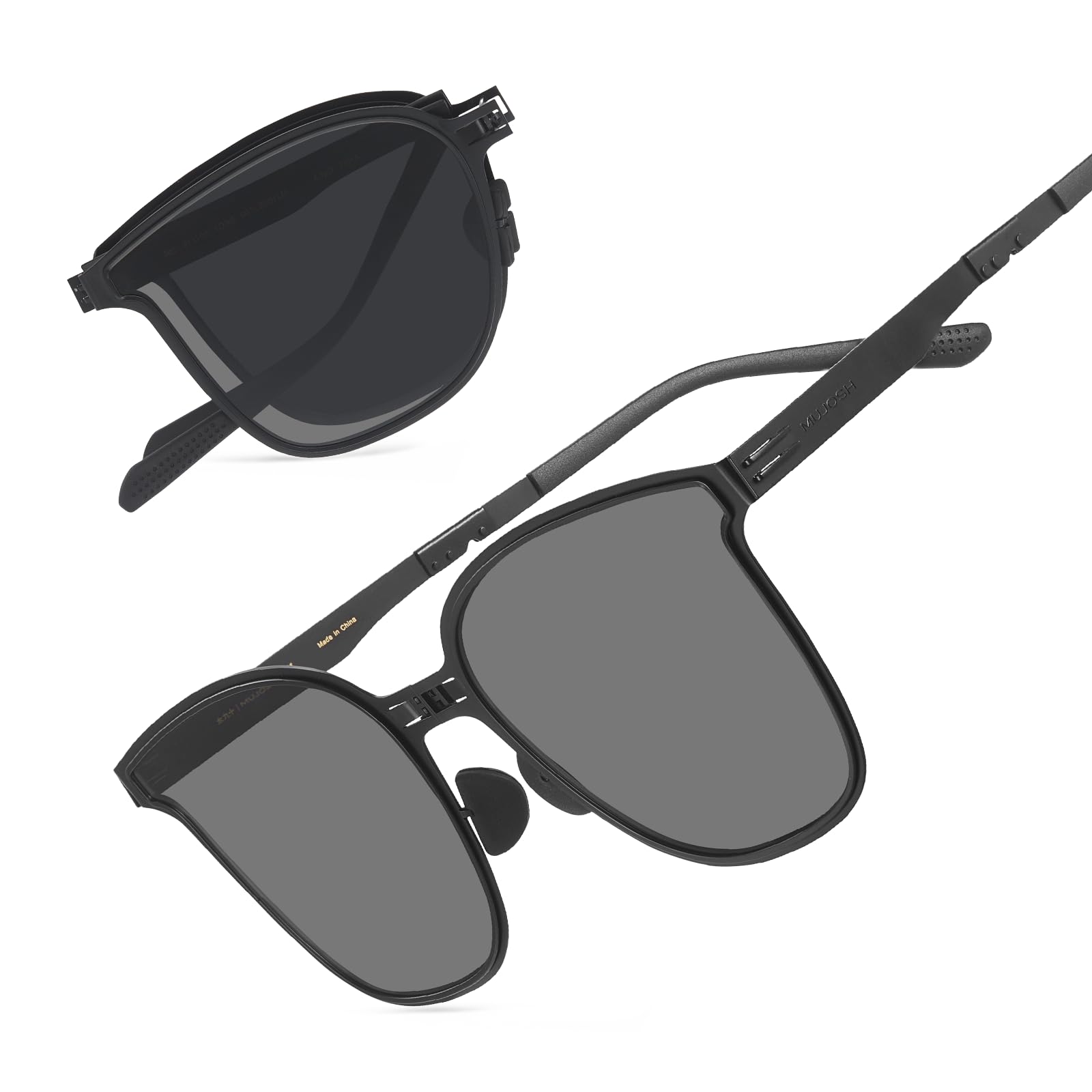 Square Folding Sunglasses for Women Men UV Protection Anti-Glare, Exclusive Eyewear Brand of EssilorLuxottica