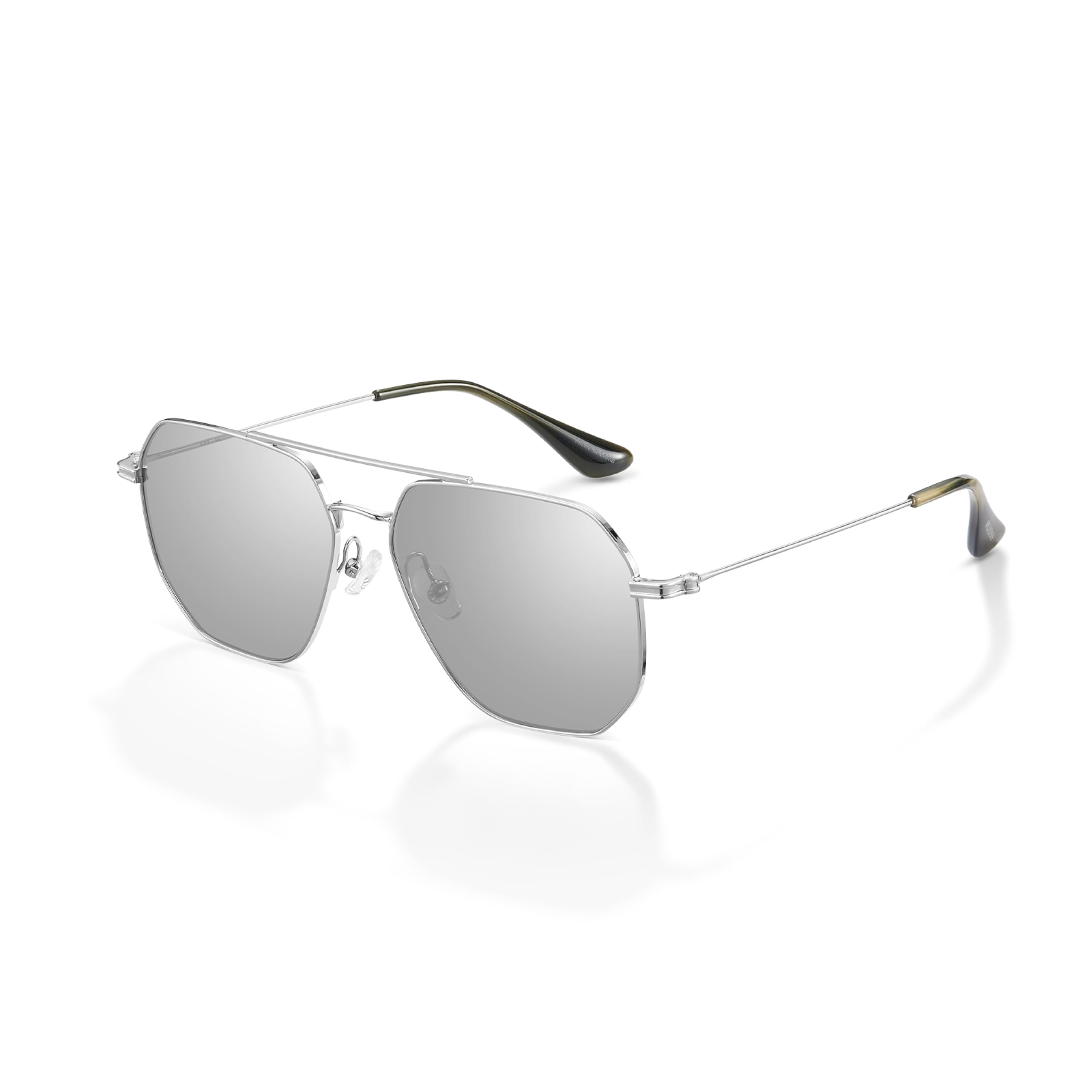 Geometric Polygon Aviator Sunglasses for Men Women, Lightweight Double Bridge Shades for Driving, Fishing & Fashion Accessori