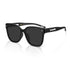 Futuristic Narrow Sunglasses for Women Men, Lightweight TR90 One-Piece Bent Lens, Exclusive Brand of EssilorLuxottica