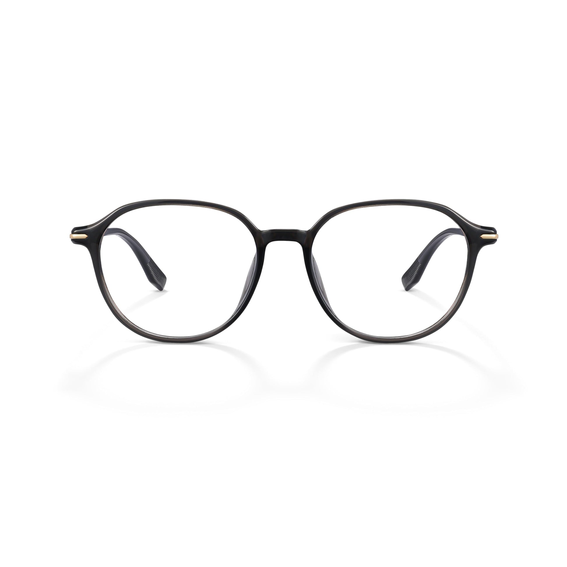 Lightweight 12.9g Crown Frame Glasses for Men Women, Non Prescription Fashion Eyewear with Spring Hinges, Anti-Slip Clear Gla
