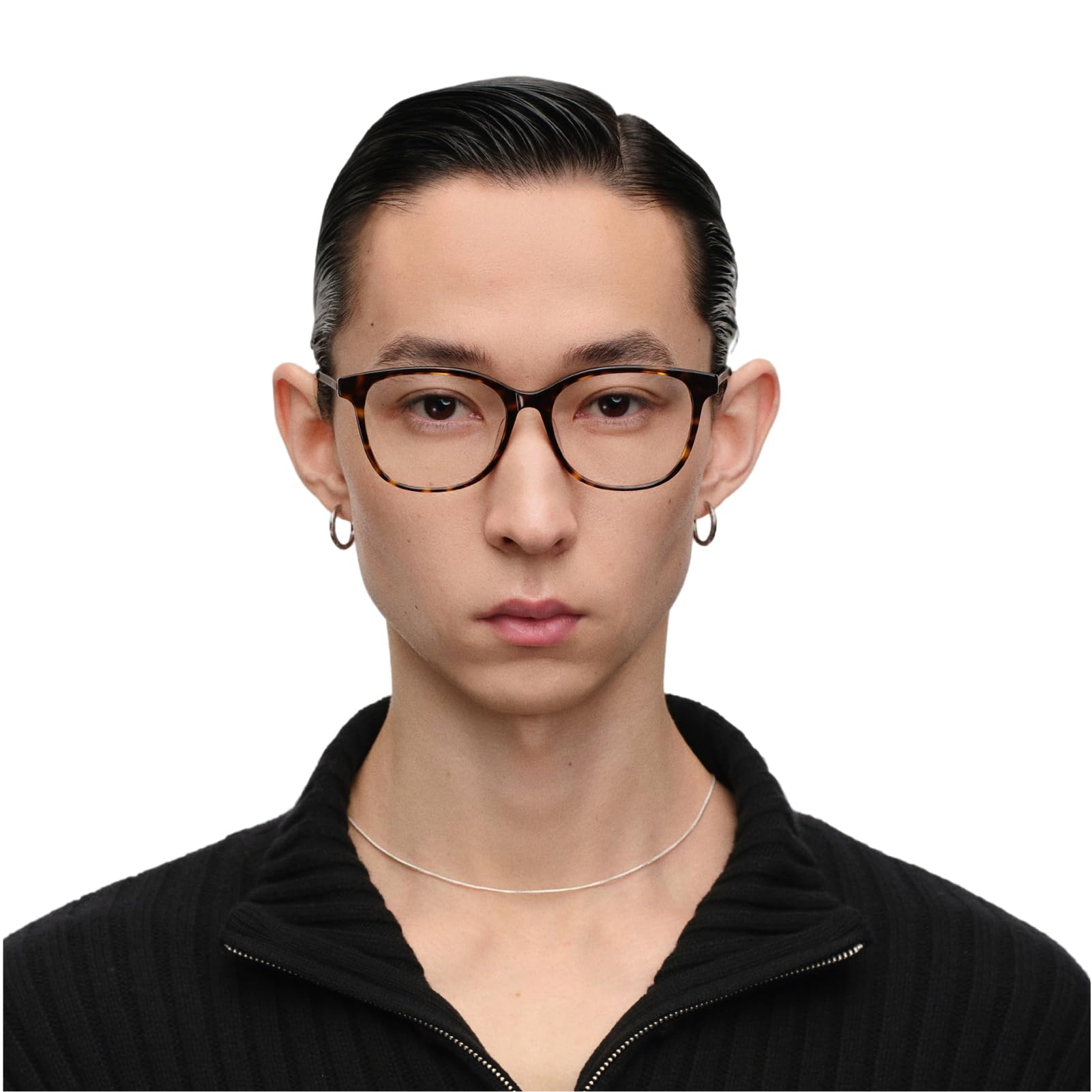 Beta-Titanium Glasses Frames for Women Men, Lightweight 13.5g Square Eyewear with Matte Gold Temples, Fashion Frame for Offic