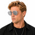 Geometric Polygon Aviator Sunglasses for Men Women, Lightweight Double Bridge Shades for Driving, Fishing & Fashion Accessori