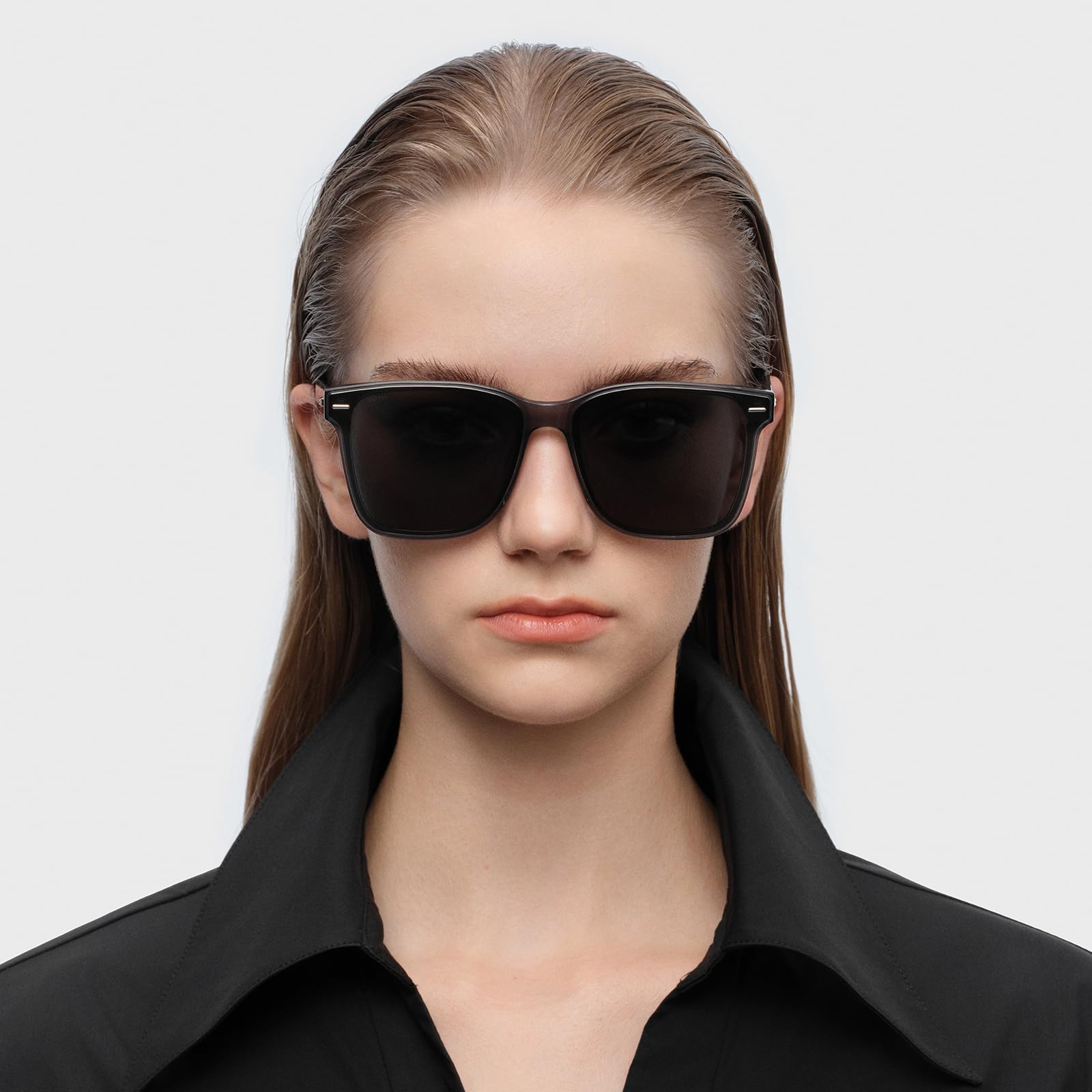 Trendy Square Oversized Polarized Sunglasses for Women Men, Exclusive Eyewear Brand of EssilorLuxottica