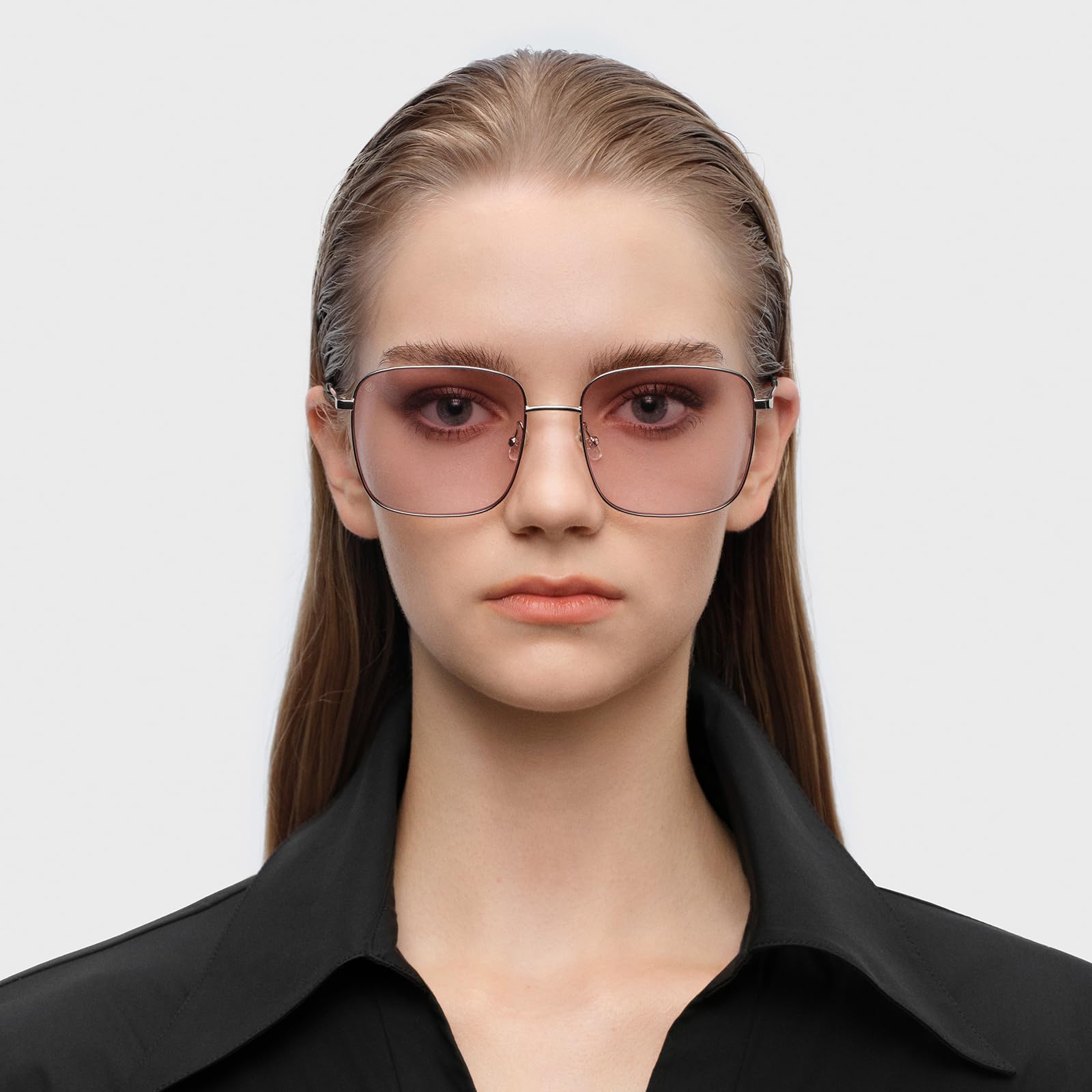 Trendy Oversized Square Sunglasses for Women Men, Retro Big Flat Lens UV Protection Shades, Brand of EssilorLuxottica