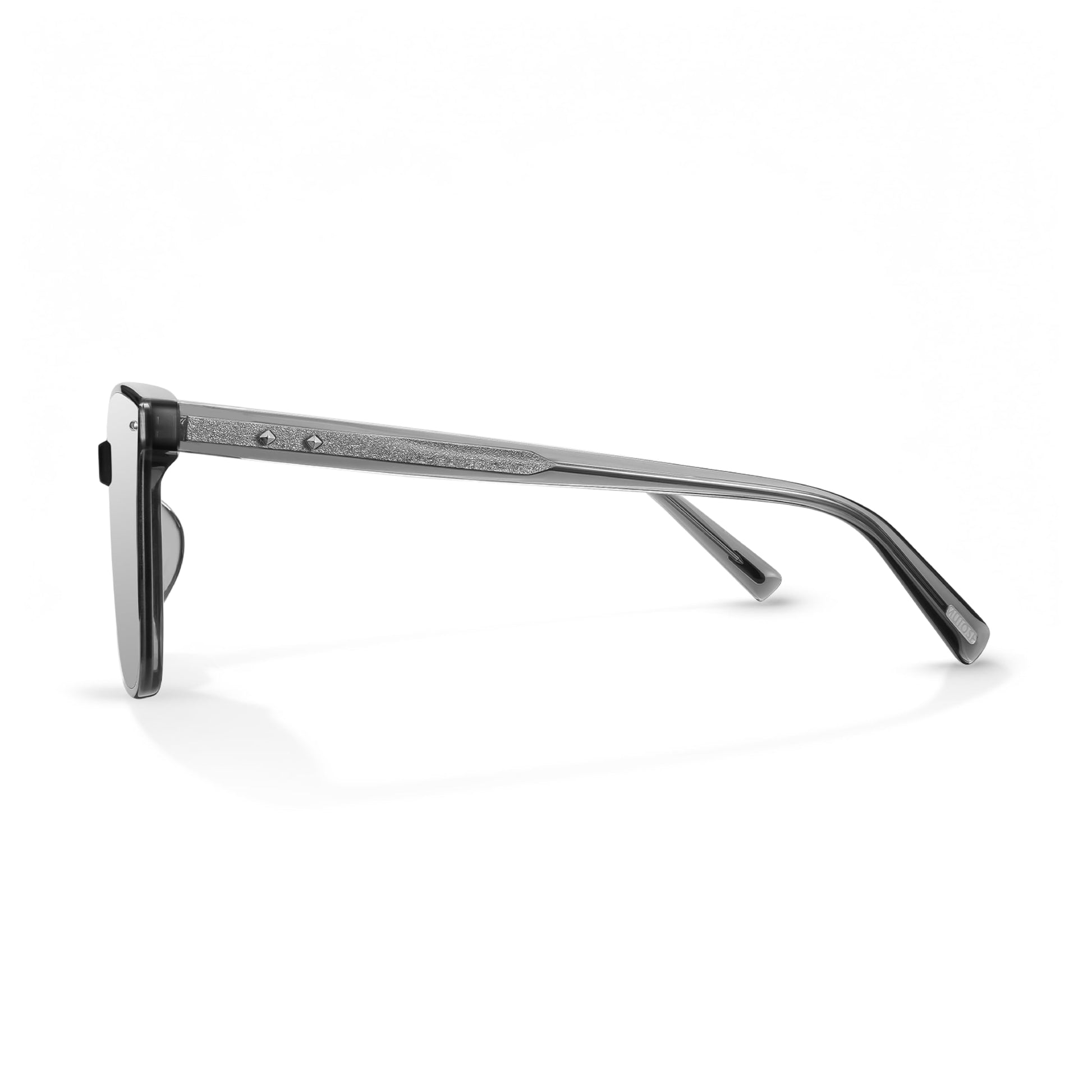 Square Sunglasses for Men Women, Polarized Flush-Mount Shades with Minimalist Rivets, Acetate UV400 Eyewear with Crystal Logo