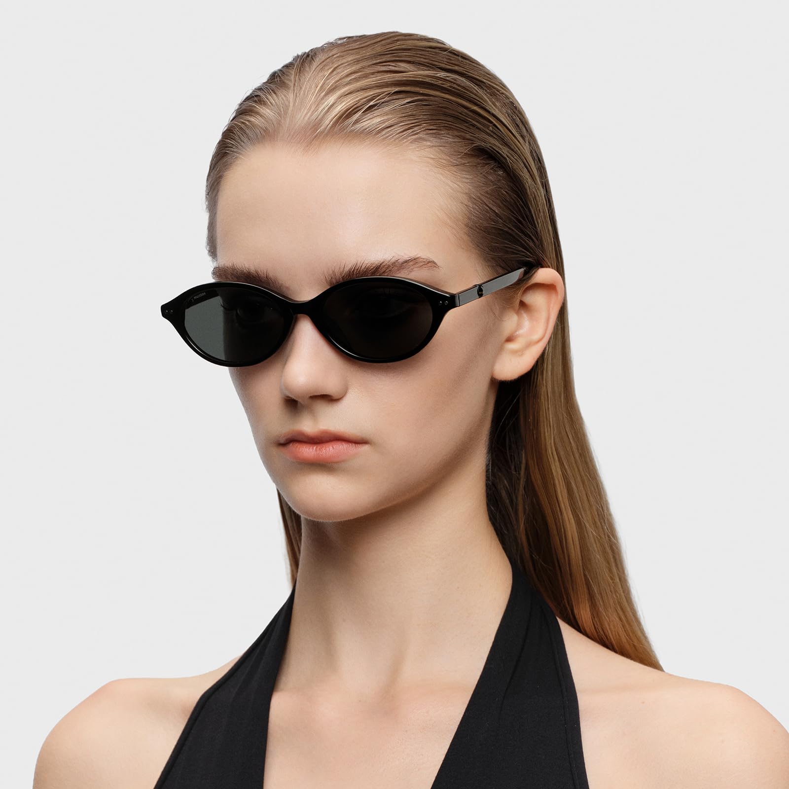 Retro Polarized Narrow Sunglasses for Women Men, Trendy 90s Y2K Sunnies, Exclusive Eyewear Brand of EssilorLuxottica