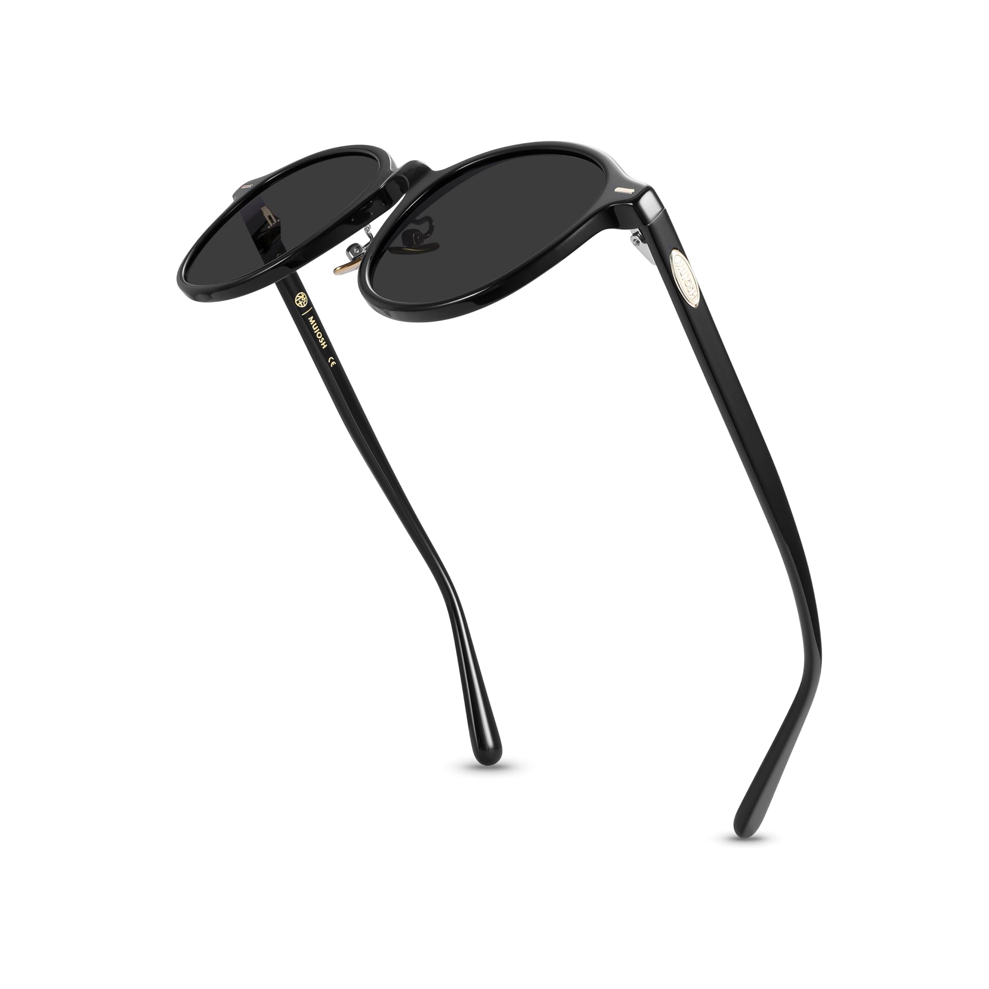 Retro Round Square Sunglasses for Women Men, Vintage Shades UV400 Protection, Exclusive Brand of EssilorLuxottica