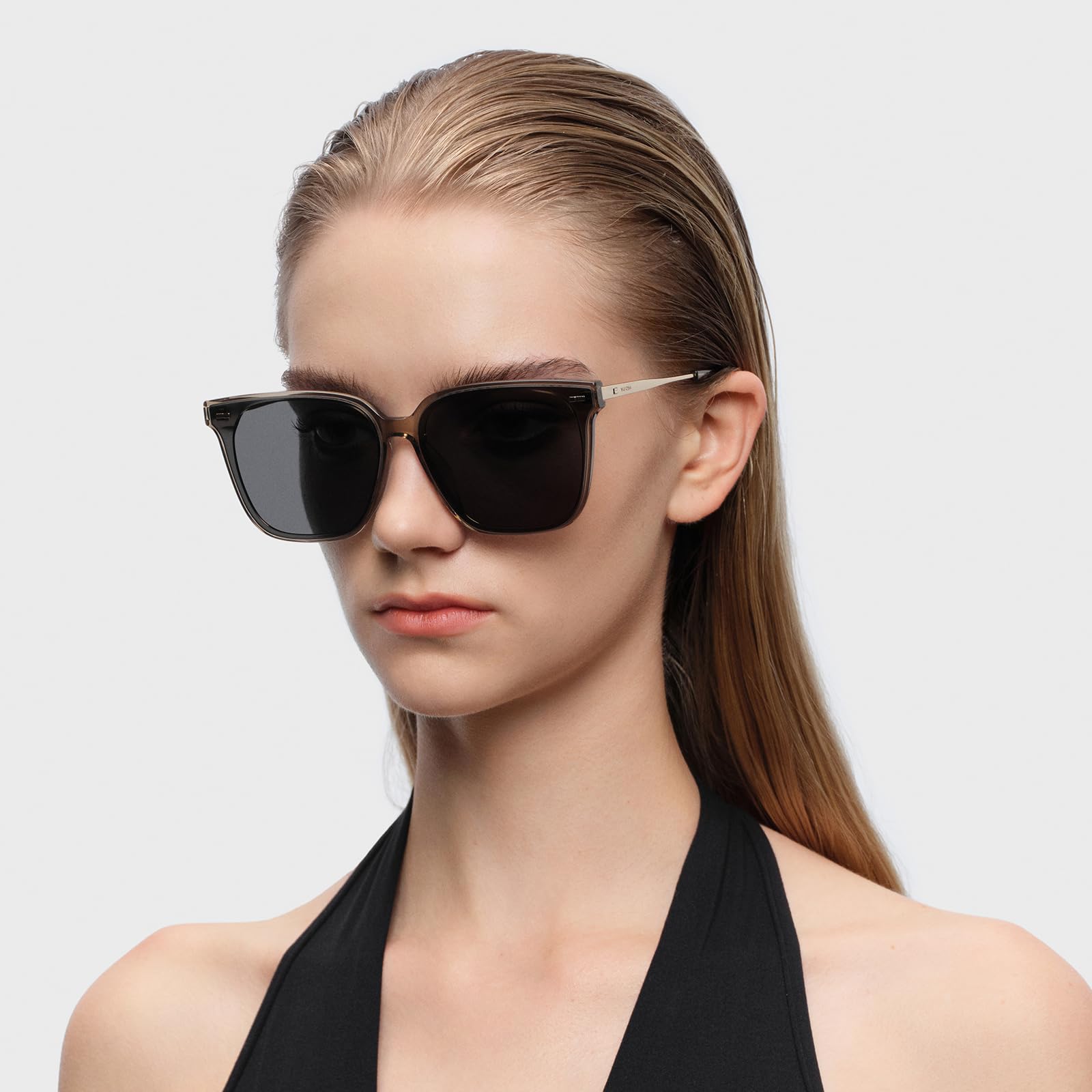 Retro Square Polarized Oversized Sunglasses UV400 Protection for Women Men