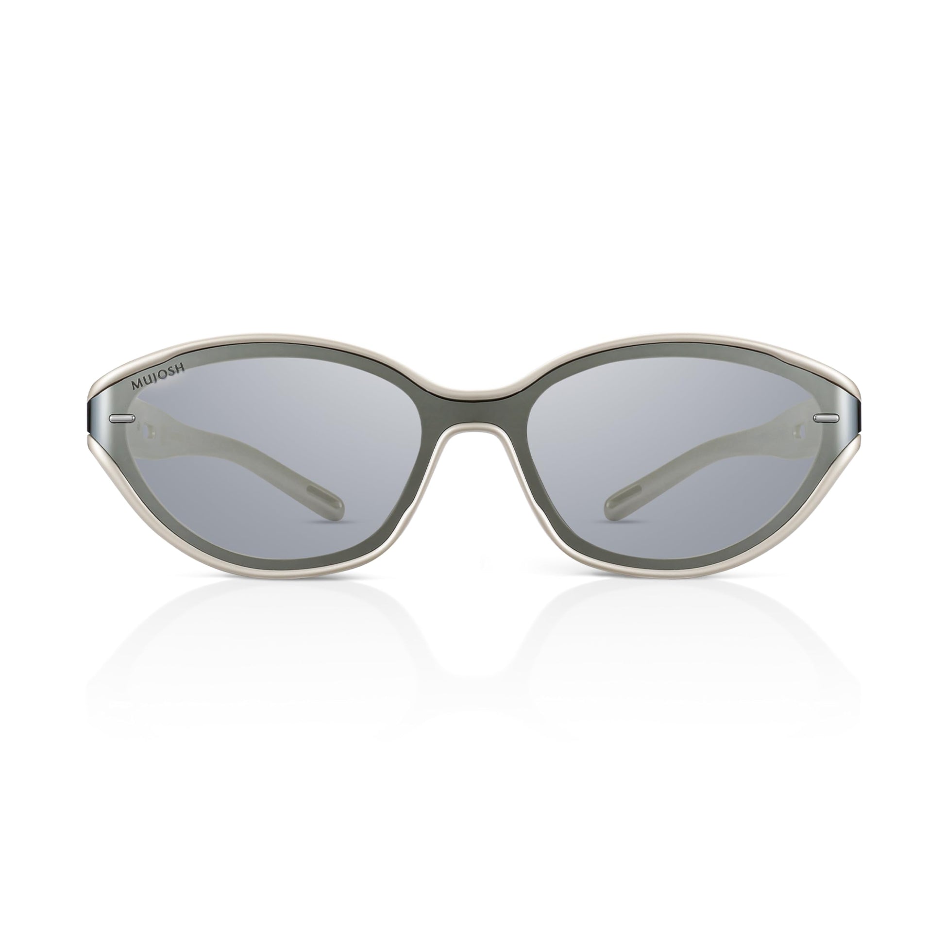 Futuristic Narrow Sunglasses for Women Men, Lightweight TR90 One-Piece Bent Lens with Twisted Hollow Temples, UV400 Shades fo