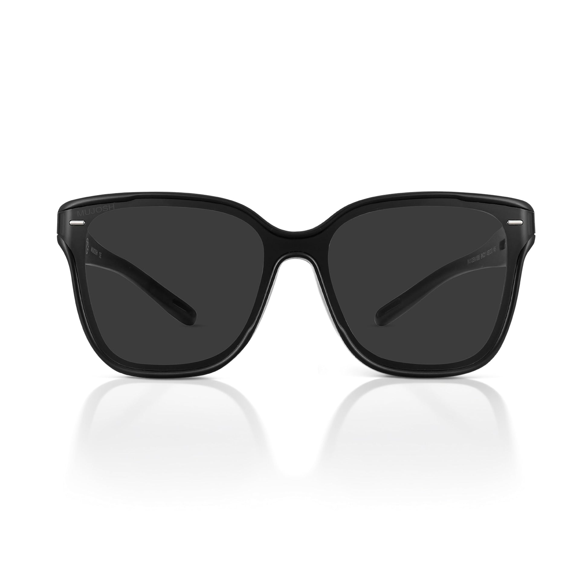 Futuristic Narrow Sunglasses for Women Men, Lightweight TR90 One-Piece Bent Lens, Exclusive Brand of EssilorLuxottica