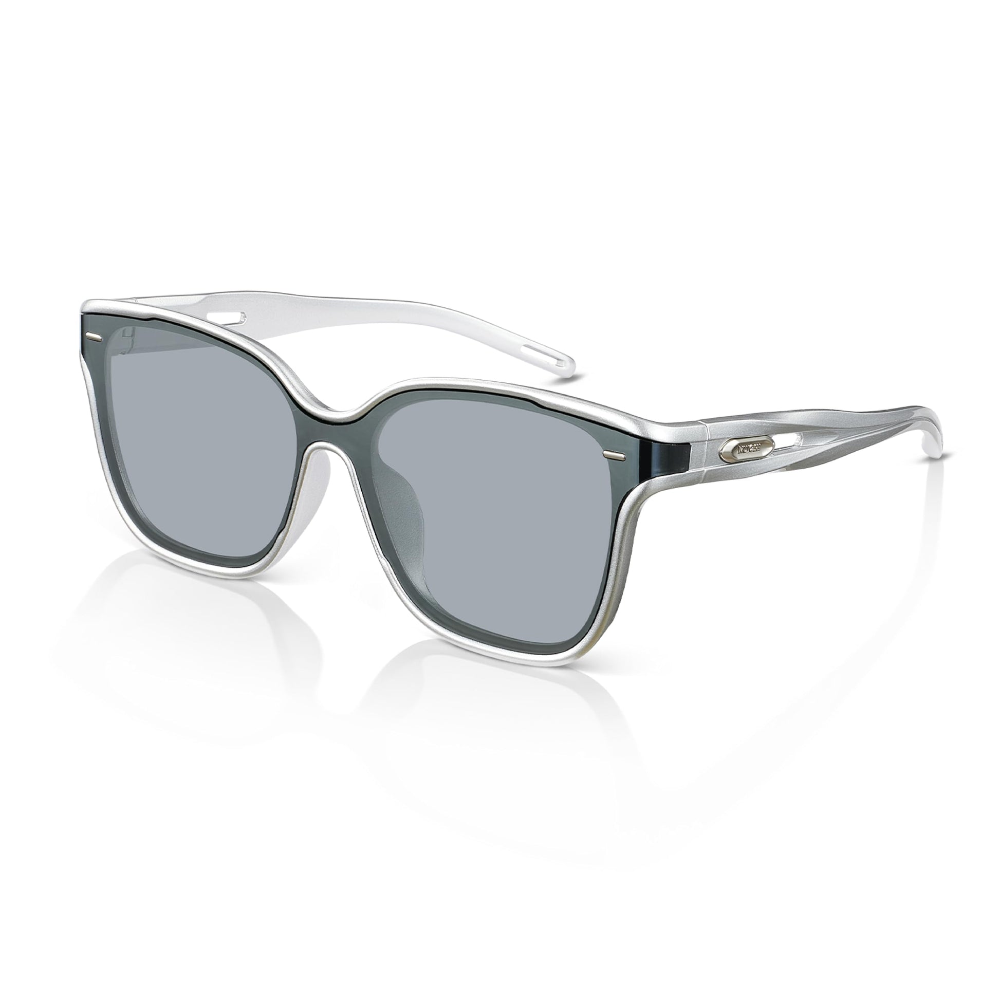 Futuristic Narrow Sunglasses for Women Men, Lightweight TR90 One-Piece Bent Lens, Exclusive Brand of EssilorLuxottica