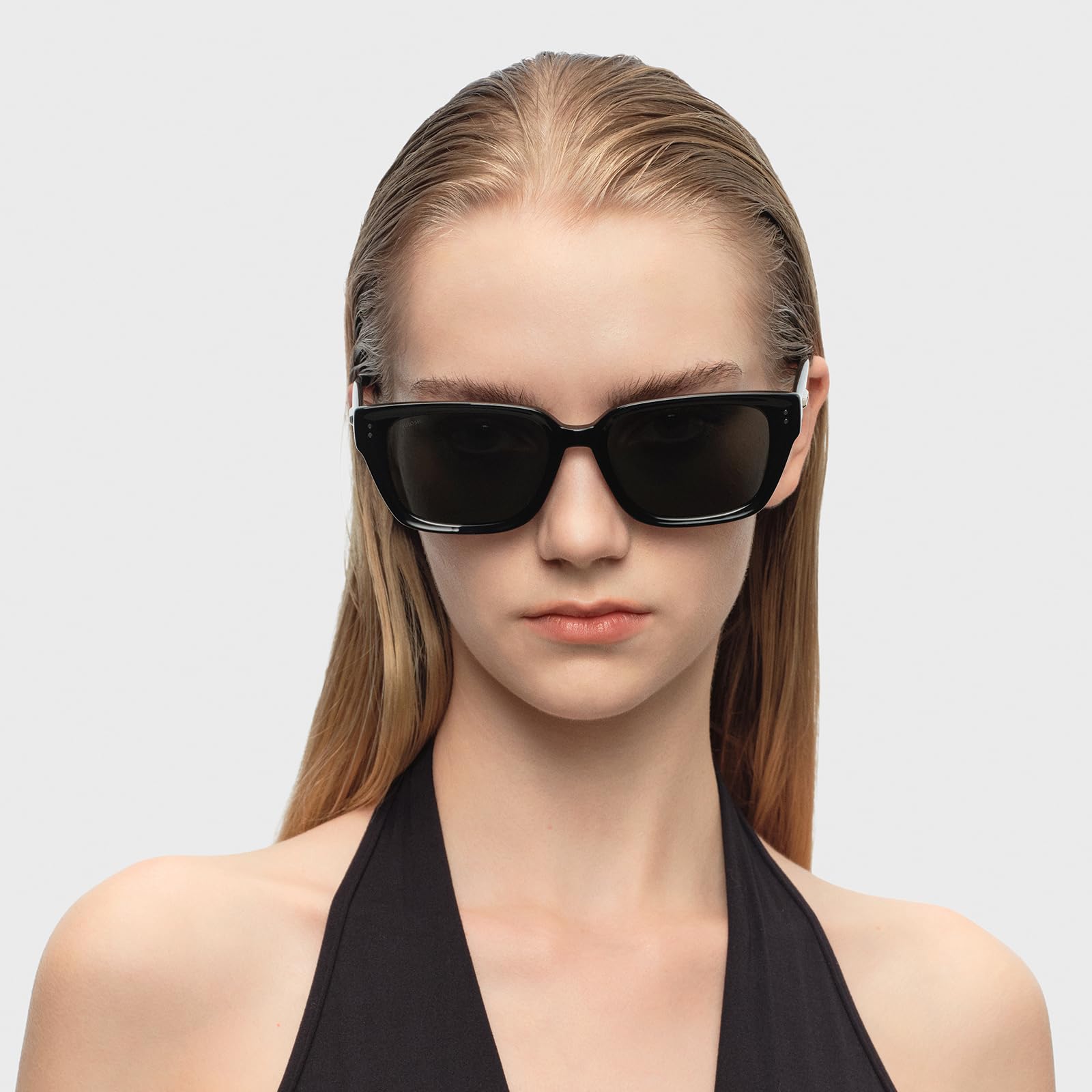 Retro Polarized Narrow Sunglasses for Women, Trendy 90s Y2K Sunnies, Exclusive Eyewear Brand of EssilorLuxottica