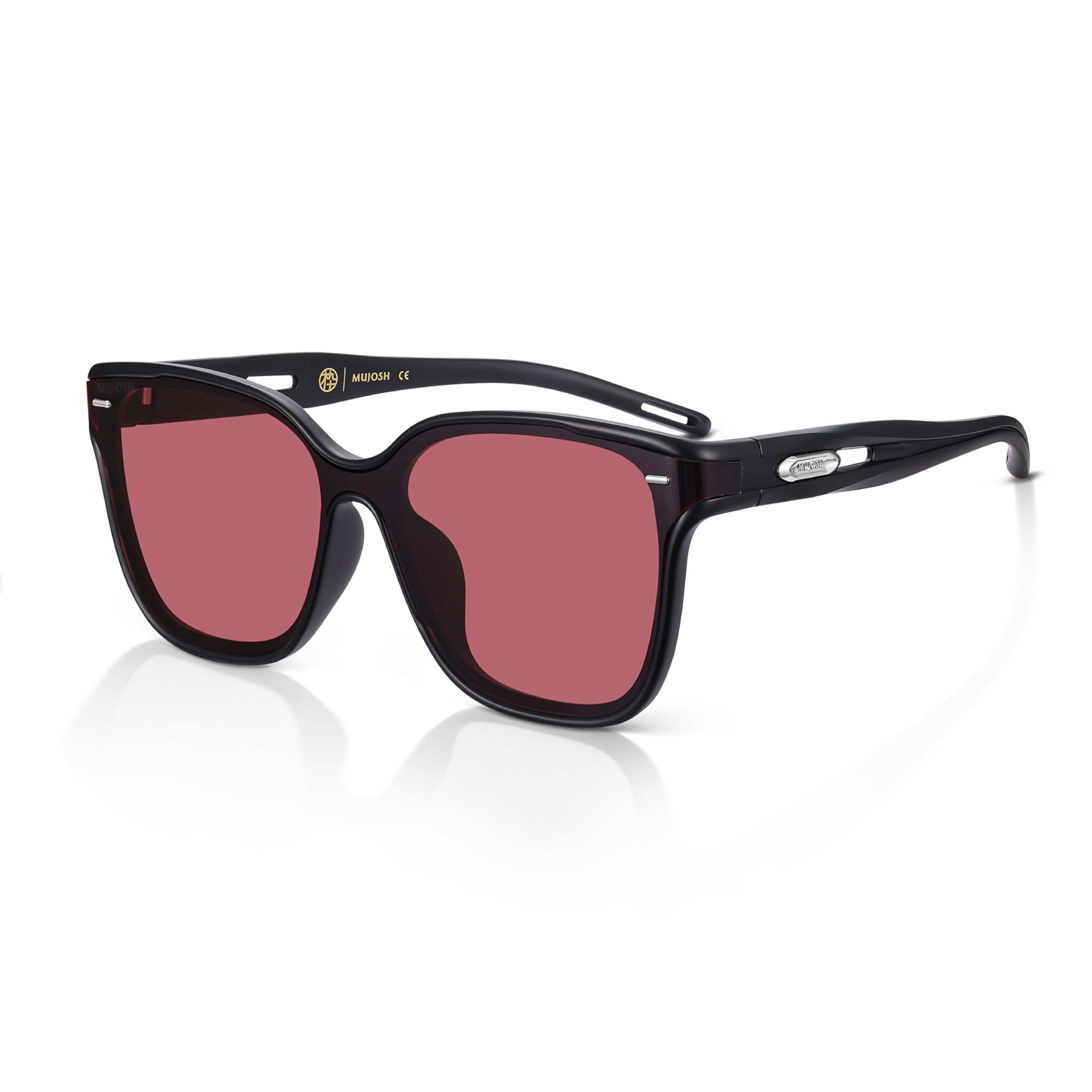 Avant-Garde Square Sunglasses for Women Men, Lightweight 20.9g TR90 One-Piece Bent Lens, Anti-Oil UV400 Shades with Twisted T