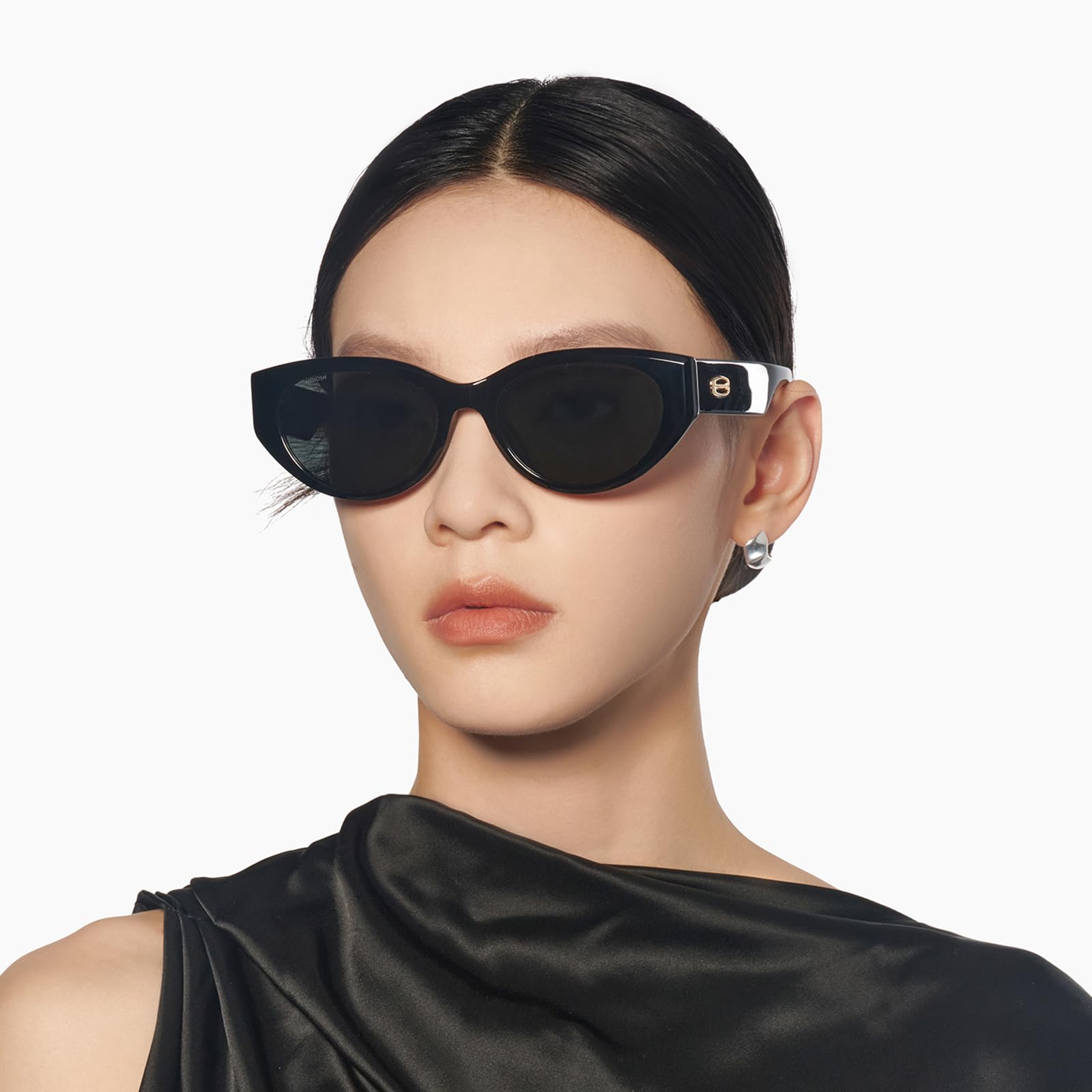 Vintage Narrow Cat-Eye Sunglasses for Women Men, Exclusive Eyewear Brand of EssilorLuxottica