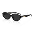 Futuristic Narrow Sunglasses for Women Men, Lightweight TR90 One-Piece Bent Lens, Exclusive Brand of EssilorLuxottica