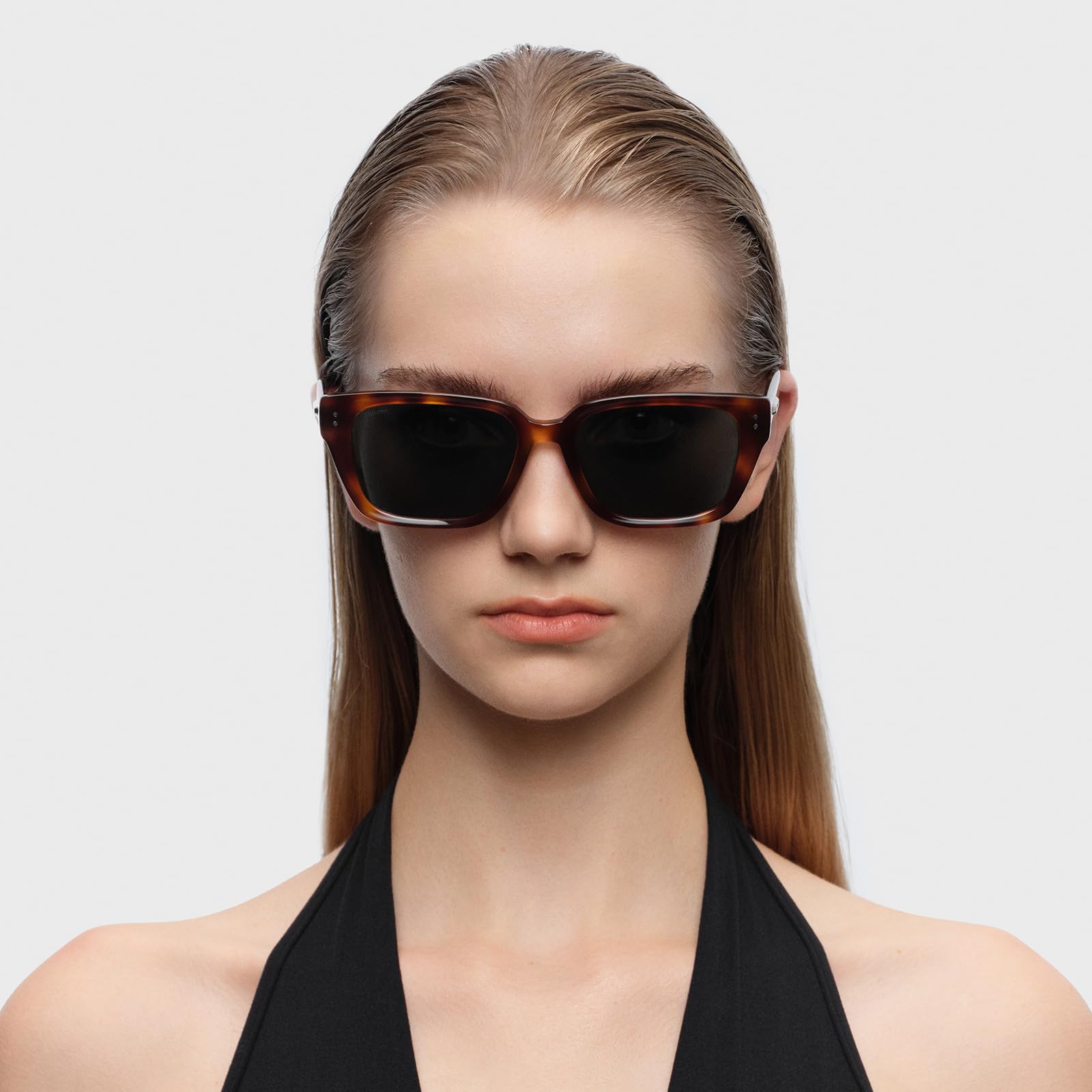 Retro Polarized Narrow Sunglasses for Women, Trendy 90s Y2K Sunnies, Exclusive Eyewear Brand of EssilorLuxottica