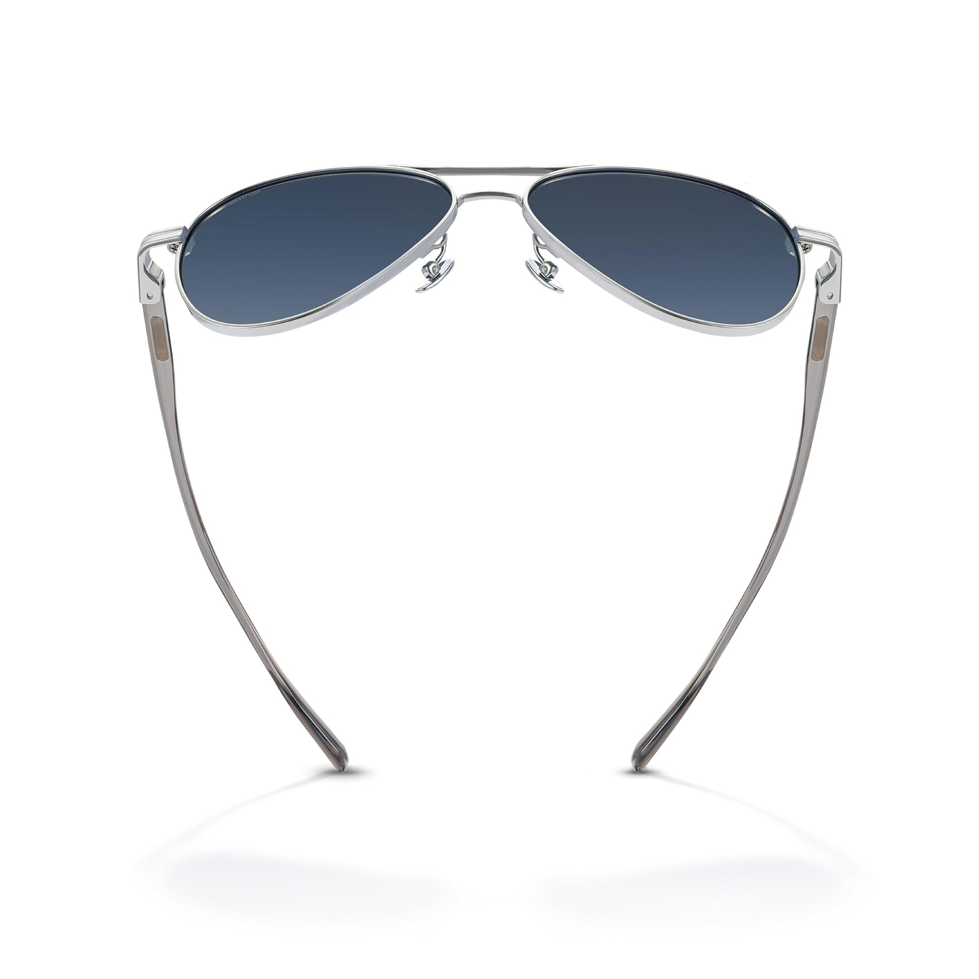 Titanium Aviator Sunglasses for Men Women, Lightweight 19.8g AQUA Hybrid Frame Polarized Shades, Anti-Oil UV400 Double Bridge