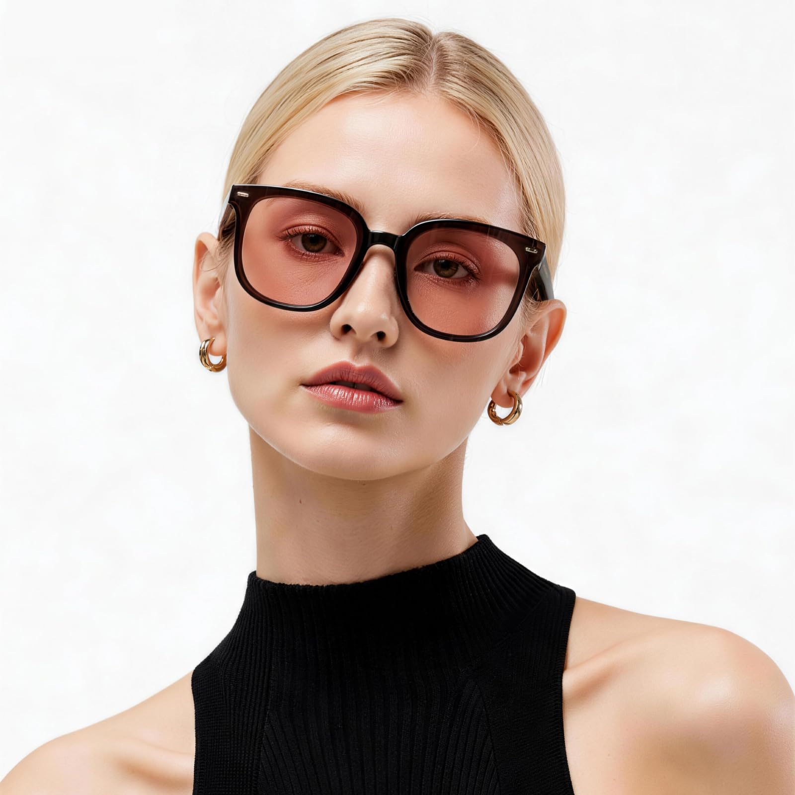 Square Folding Sunglasses for Women Men UV Protection Anti-Glare, Exclusive Eyewear Brand of EssilorLuxottica