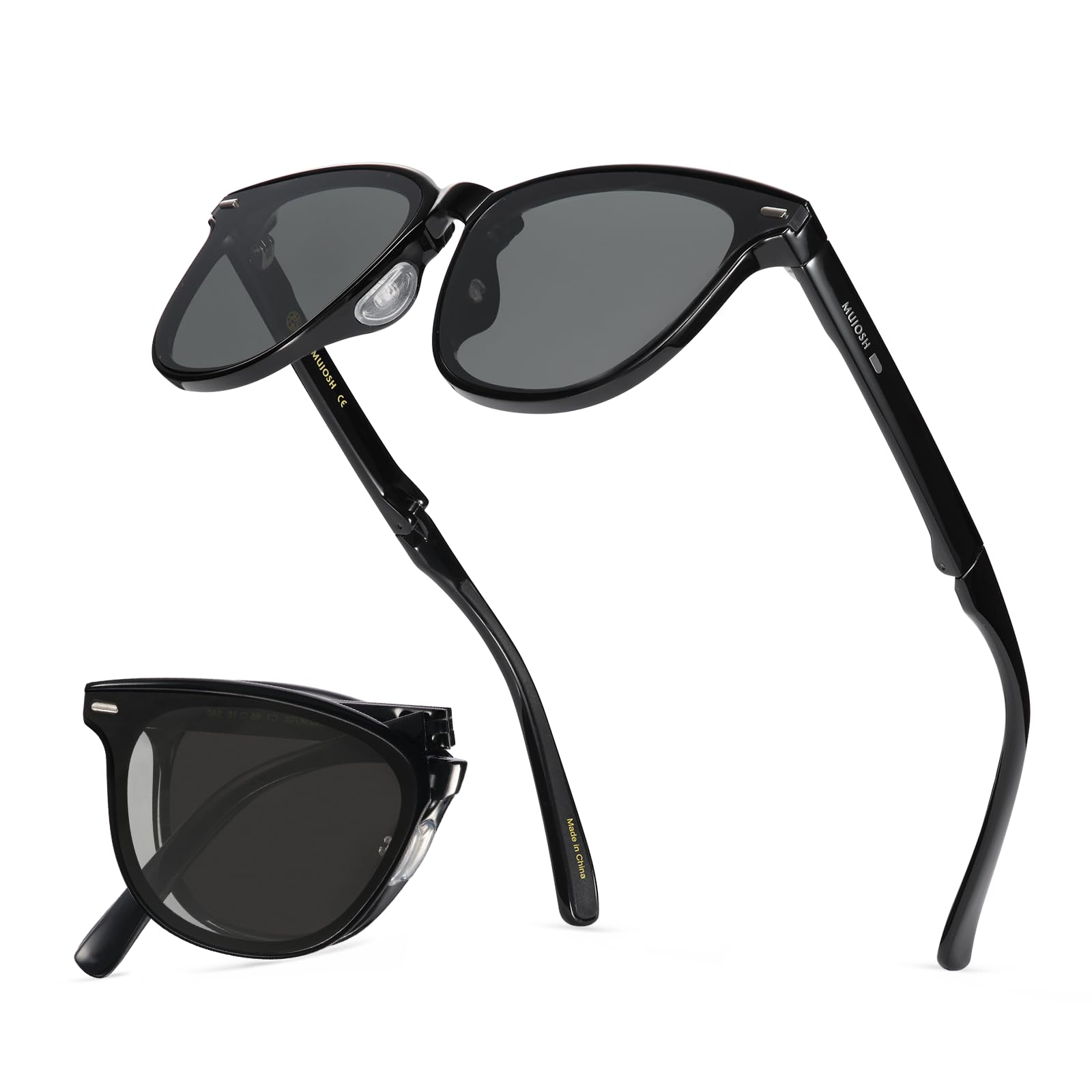 Square Folding Sunglasses for Women Men UV Protection Anti-Glare, Exclusive Eyewear Brand of EssilorLuxottica